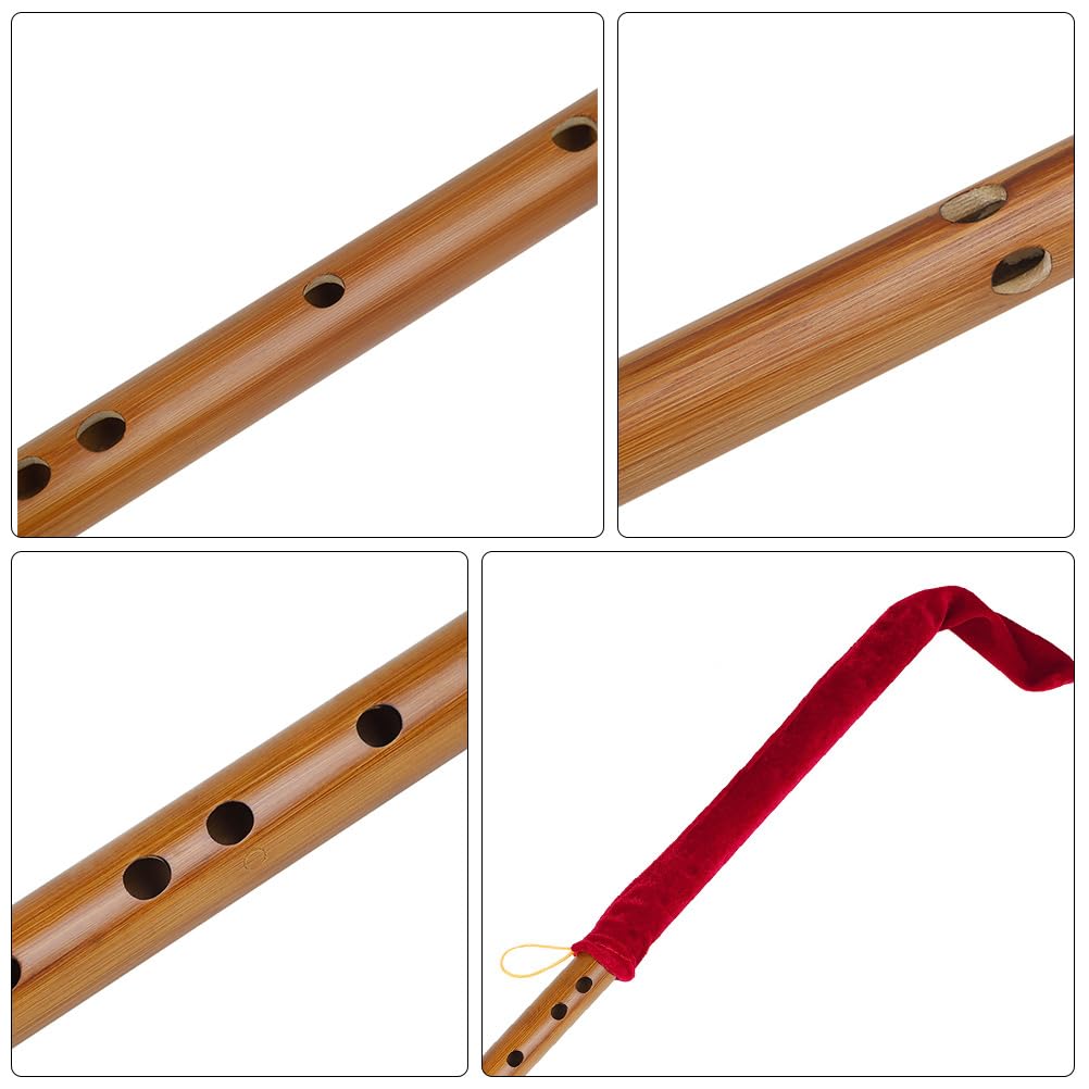 Toyvian Handmade Bamboo Dizi Flute - 10-Hole Alto Piccolo Native Flute Instrument for Beginners | Mini Saxophone Style | Perfect for Music Practice, Gifts & Traditional Performances
