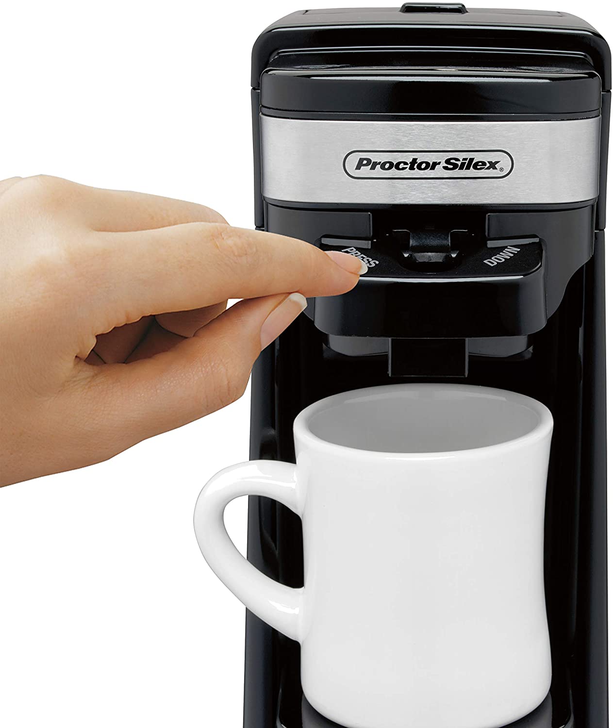 Proctor Silex 49969C Single Serve Coffee Maker - Compact & Fast Brewing for Home, Office, or Dorm Use