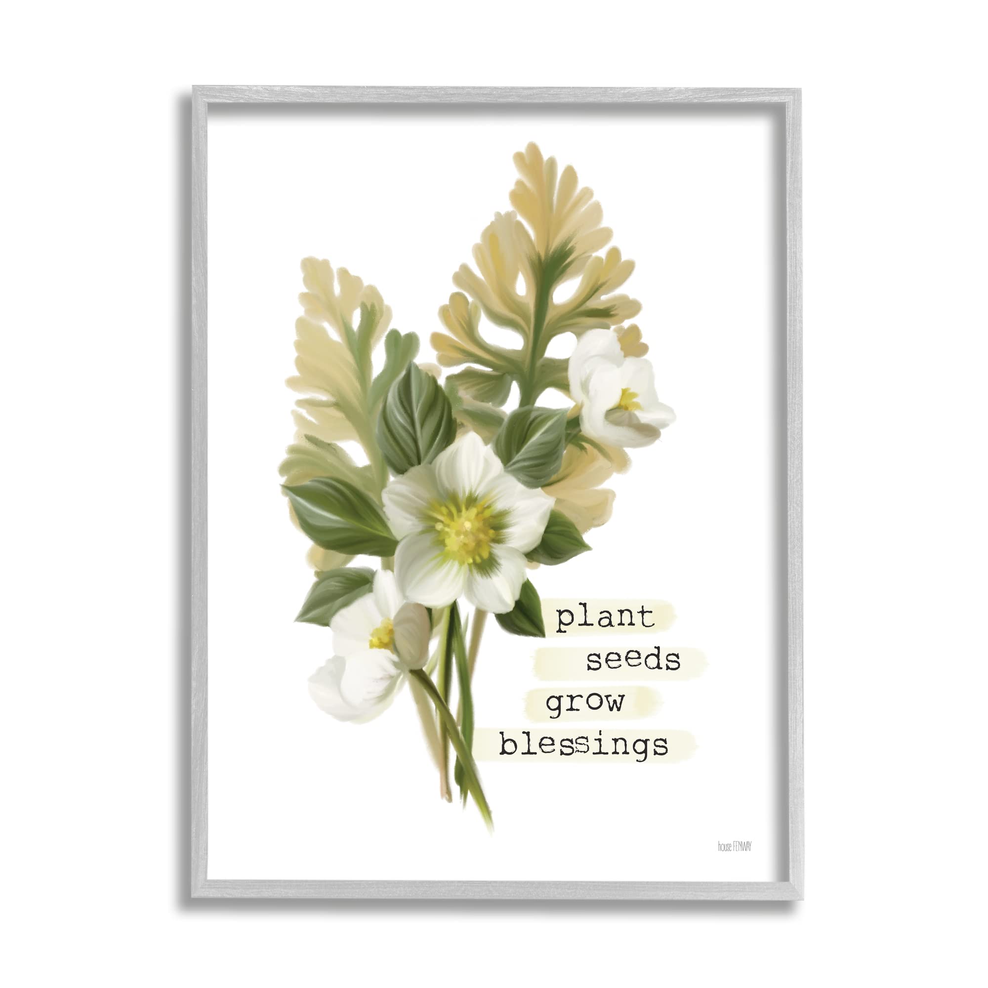 Stupell Industries 'Plant Seeds Grow Blessings' Inspirational Spring Garden Wall Art - House Fenway Design - Perfect for Home Decor, Living Room, Bedroom & Office