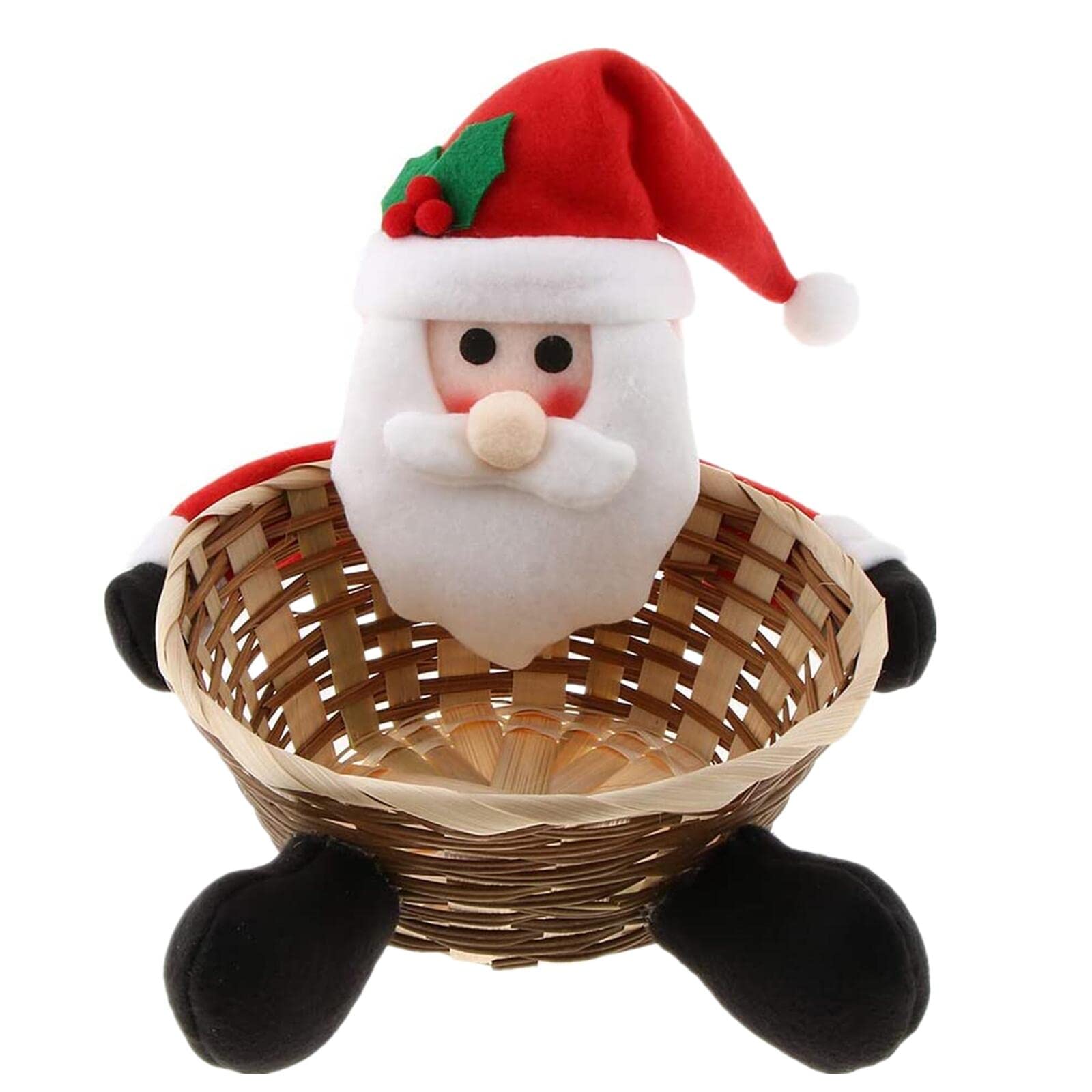 Handmade Christmas Santa Claus Candy Storage Basket - Xmas Table Decor, Holiday Gift, Santa & Snowman Candy Holder (4.72