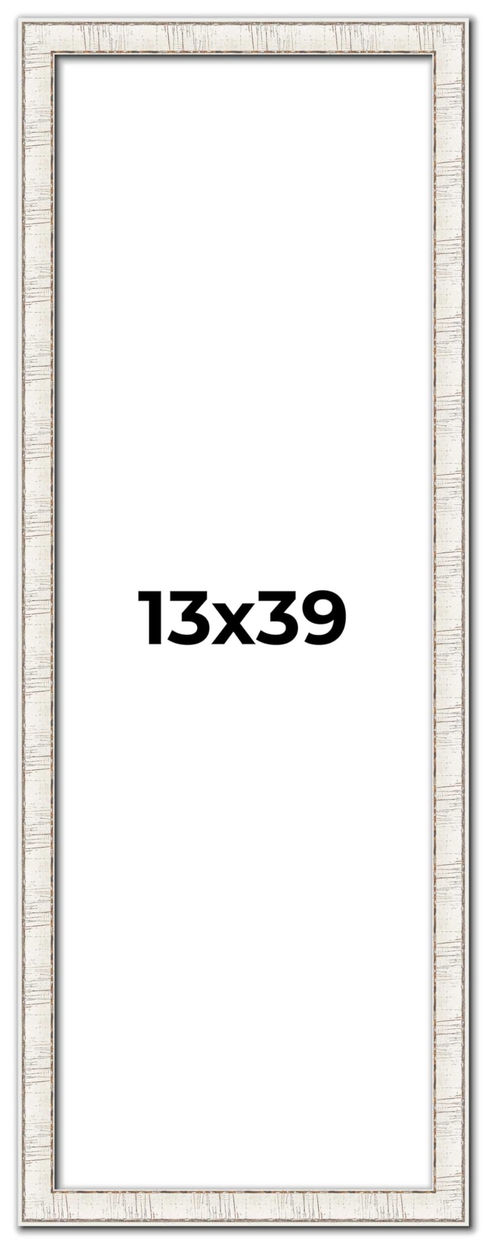 13x39 White Birch Bark Solid Wood Picture Frame - 1.75 Inch Moulding Width with UV Acrylic Plexiglass, Foam Board Backing & Hanging Hardware | Perfect for Posters, Art Prints, and Home Decor | Wall Mount or Tabletop Display for Living Room, Bedroom, or Office