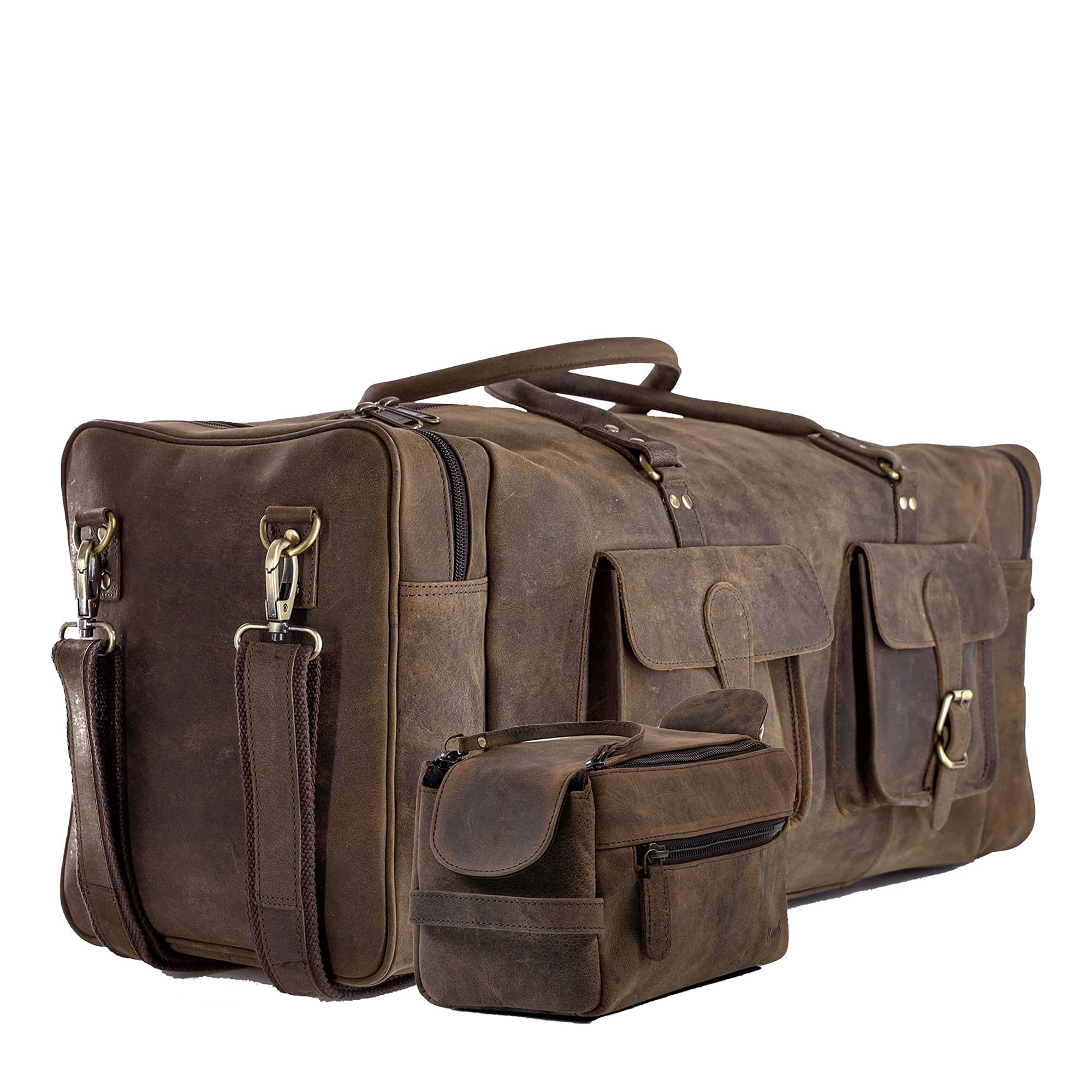 Premium Leather Unisex Toiletry Bag & 28
