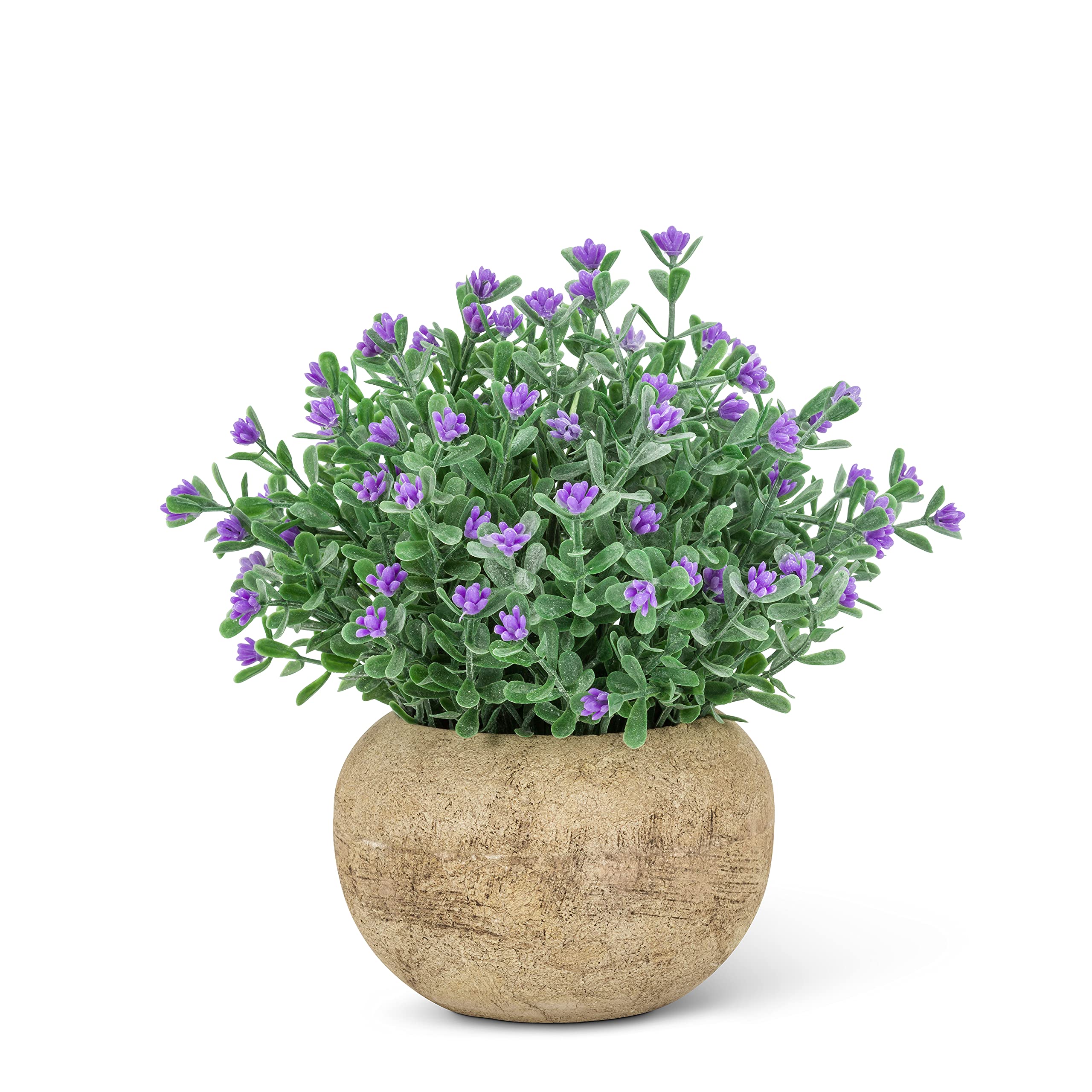 Abbott Collection 27-WOODHILL-23 Small Flowering Plant Pot - 6 Inch Decorative Ceramic Planter with Drainage Hole, Green and Purple Indoor/Outdoor Flower Pot for Succulents, Herbs, Houseplants - Perfect for Windowsill, Patio, Garden Decor