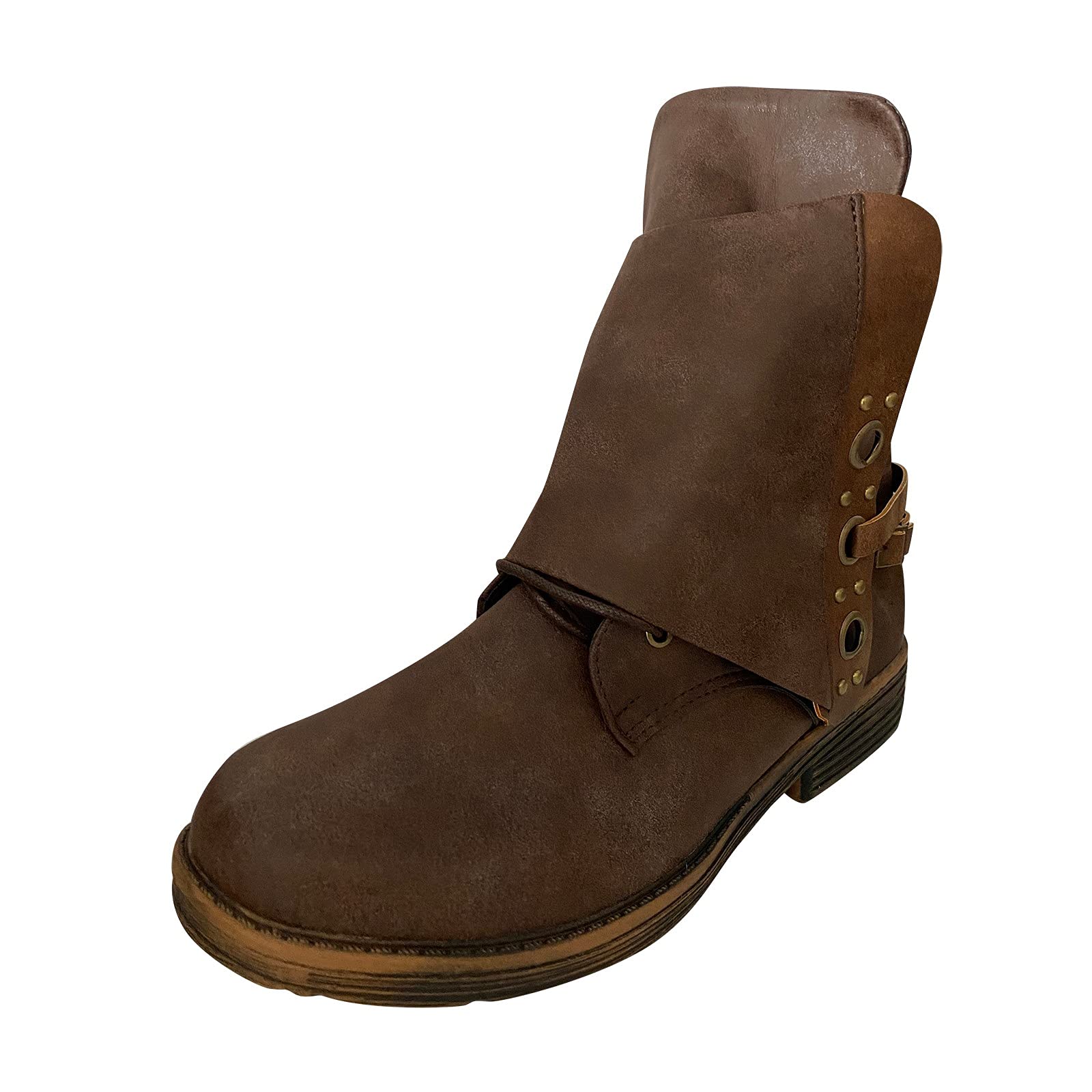 Men's Brown Cowboy Boots - Knee High Combat Boots for Fall Fashion | Waterproof Rain Boots Outfit | 2022 Trendy Black Boots Style for Outdoor & Casual Wear