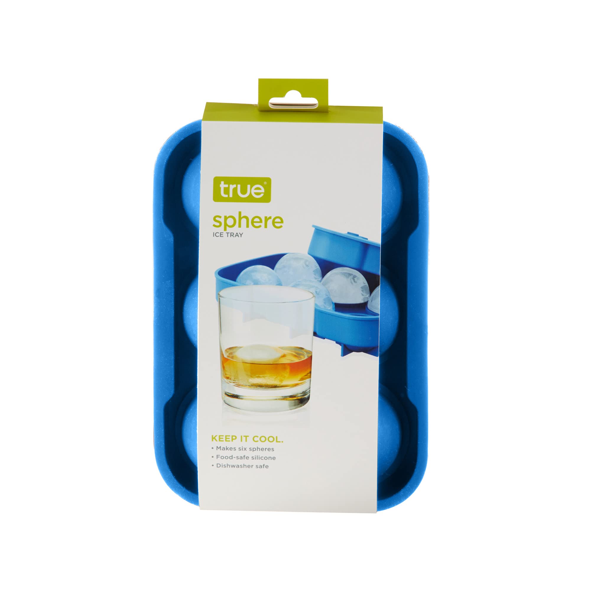 Premium Silicone Ice Sphere Mold - Makes 6 Perfect Round Ice Balls, Dishwasher Safe & BPA-Free, Blue - Ideal for Whiskey, Cocktails & Chilled Beverages