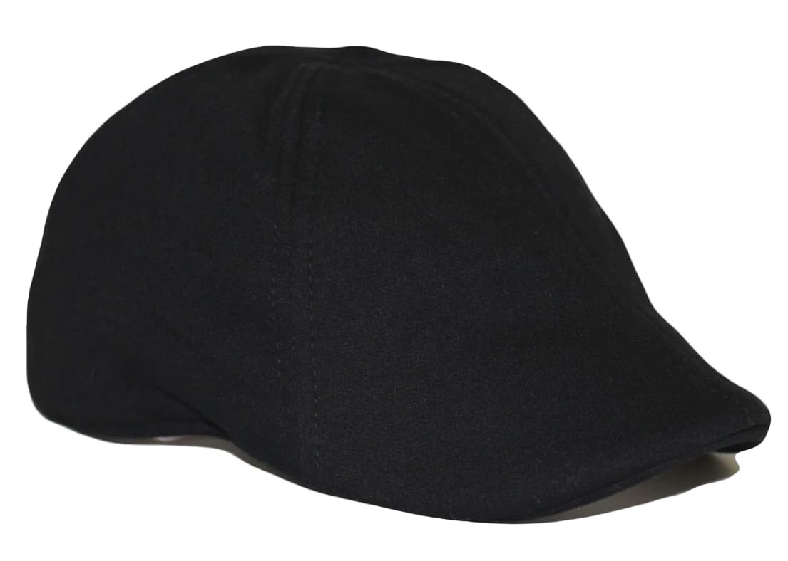 The Original Boston Scally Cap - Vintage Newsboy Flat Cap for Men - 6-Panel Cotton Fitted Hat in Black | Perfect for Casual Wear, Outdoor Activities & Irish-Themed Events