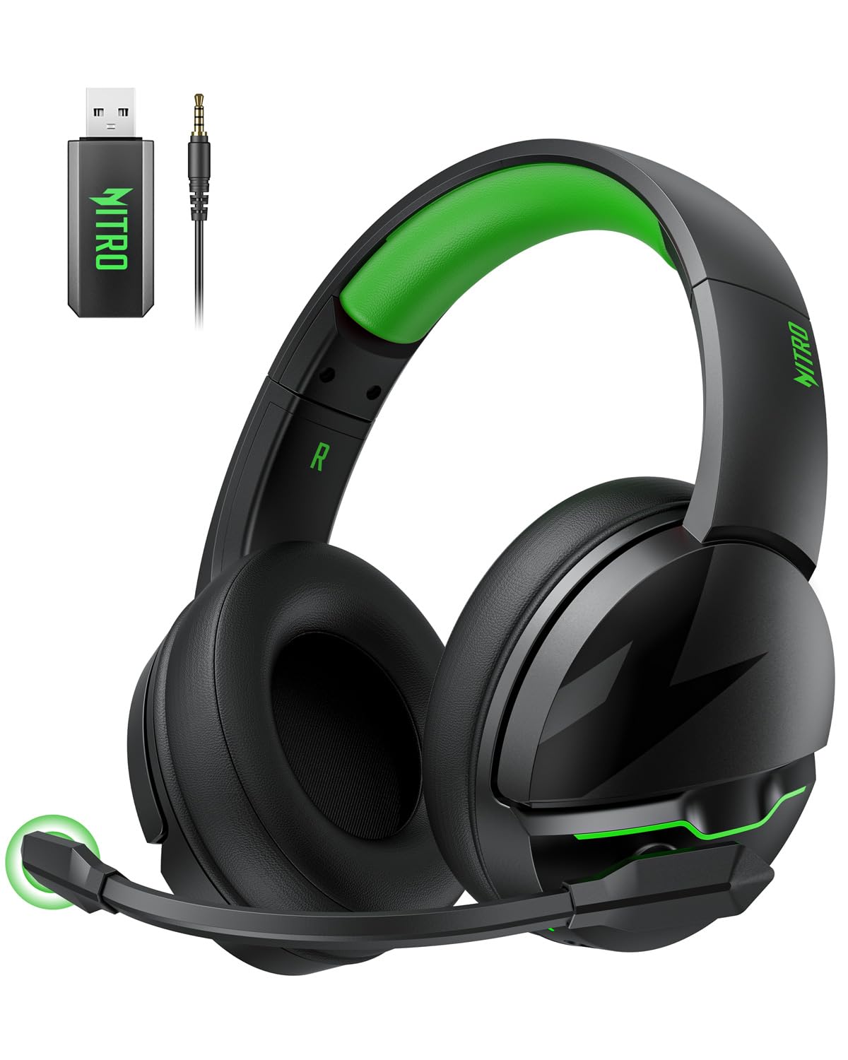 Acer 2.4GHz Wireless Gaming Headset with 100H Battery Life - 50mm Drivers & Clear Mic - Bluetooth 5.3 & 3.5mm Jack - Compatible with PC, PS4, PS5 - Perfect for Gaming, Online Meetings & Music Listening