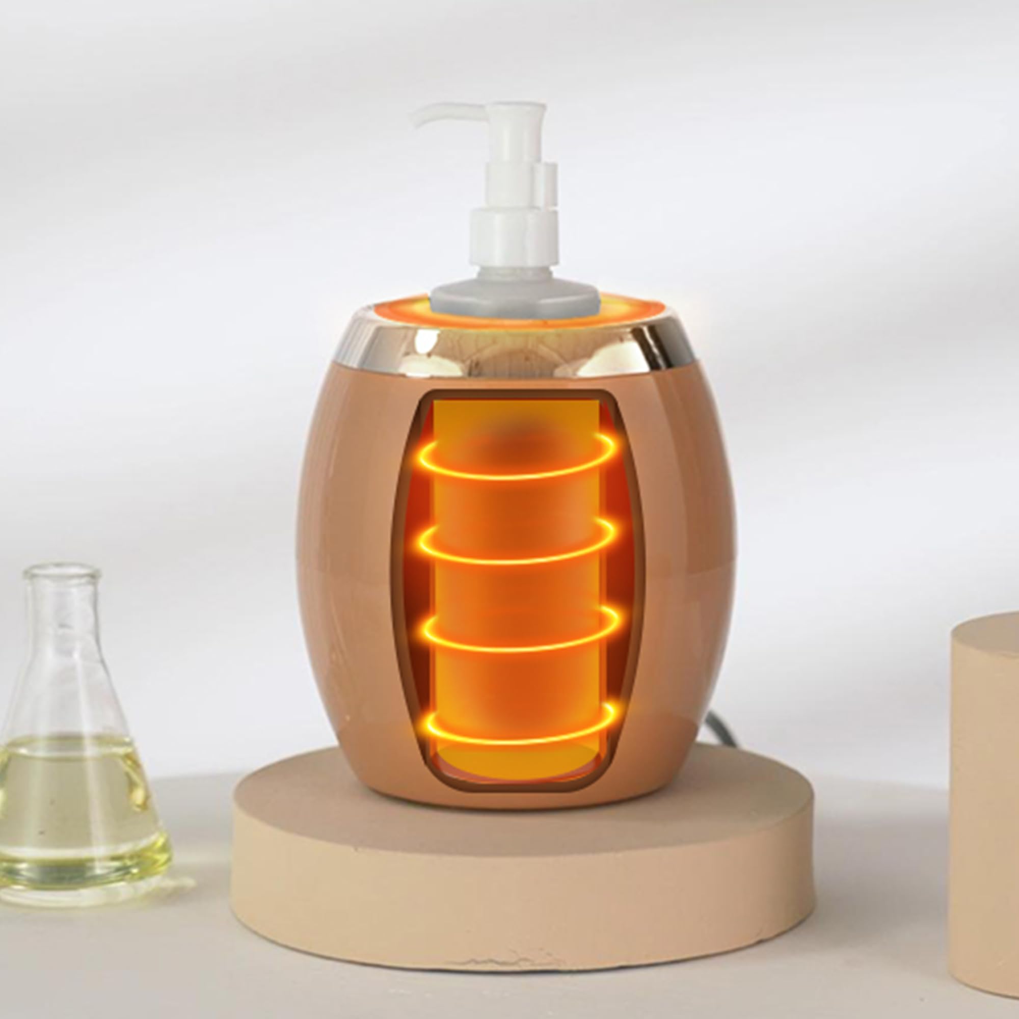 Premium Single Bottle Massage Oil Warmer - Electric Essential Oil Heater with Included Glass Bottle for Spa, Aromatherapy & Relaxation at Home