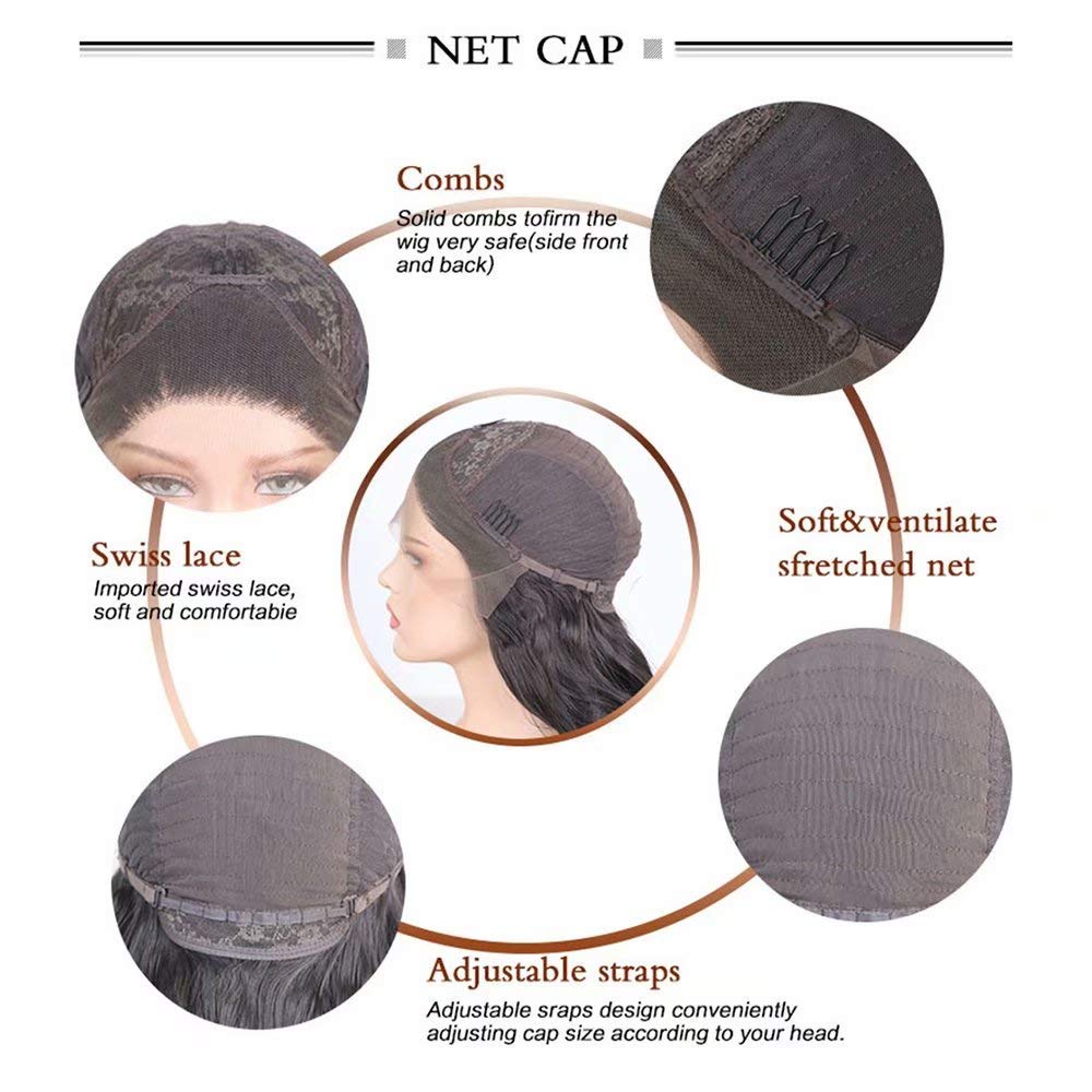 RONGDUOYI RDY 18 Inch Black Braided Lace Front Wig for Black Women - Natural Hairline Synthetic Pre-Plucked Glueless Braid Wig (180% Density, Style 2) - Perfect for Cosplay, Daily Wear & Protective Hairstyles