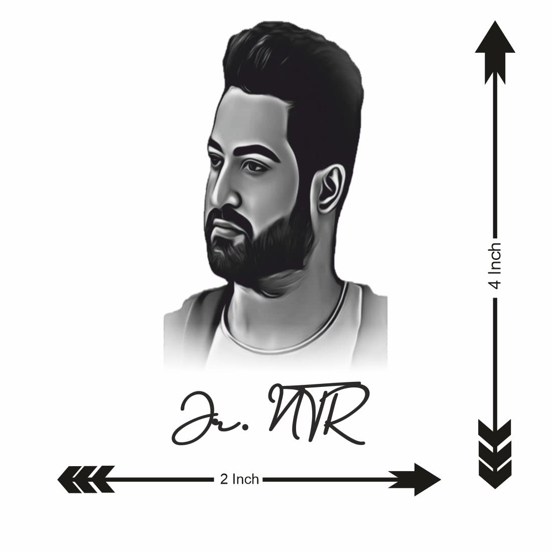 Junior NTR Tattoo Stickers - Waterproof Temporary Tattoos for Men & Women - South Indian Actor Inspired Body Art - Perfect for Parties, Halloween & Cosplay