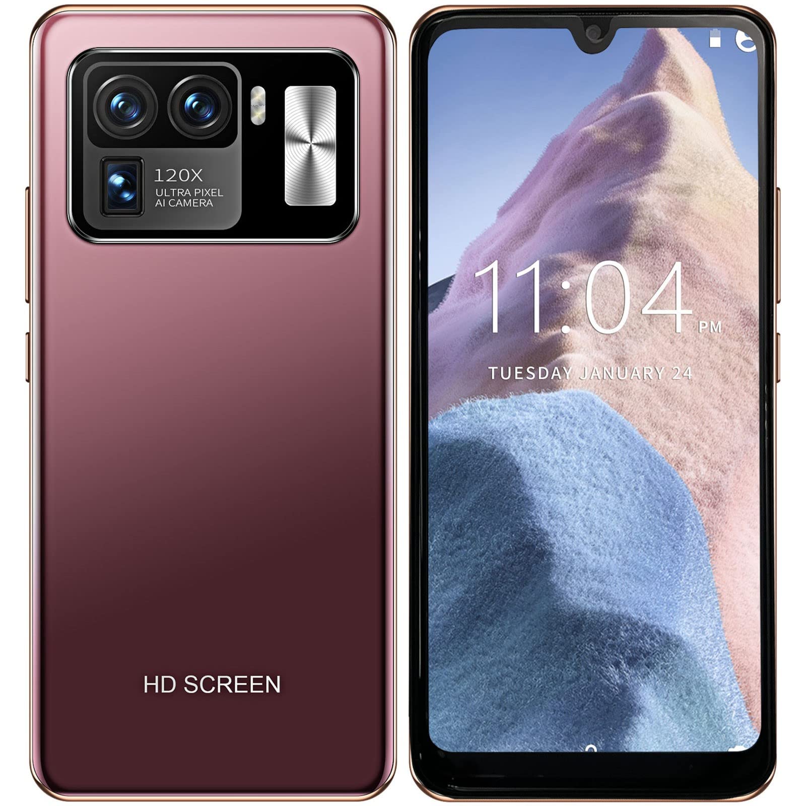 6.7 Inch Android Smartphone with Face Unlock - 2GB RAM 16GB ROM Large Screen Mobile Phone (Rose Gold) for Business, Travel & Entertainment