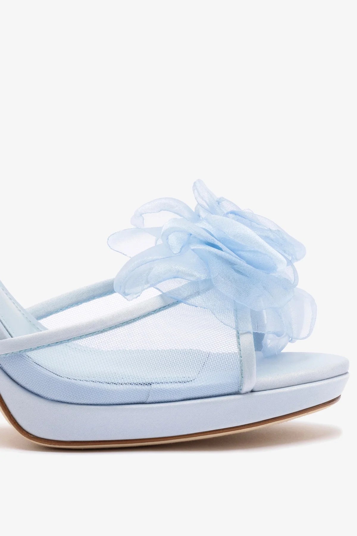 Salma Platform Sandals for Women - Cerulean Blue Satin Summer Shoes | Comfortable High Heel Sandals for Beach, Party & Casual Outfits
