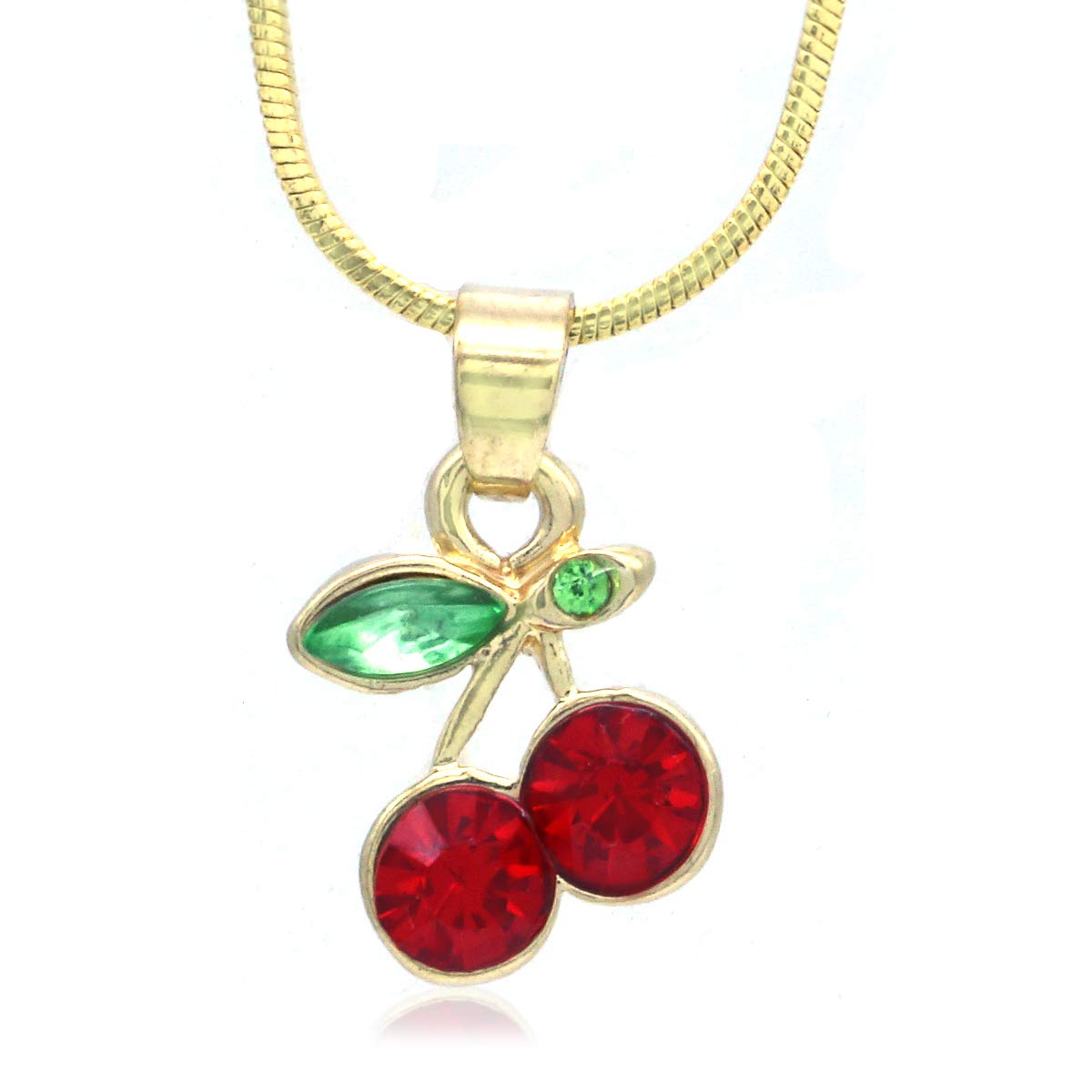 SoulBreeze Red Cherry Necklace - Summer Fruit Pendant Charm Gift for Women & Mom | Elegant Fashion Jewelry for Date Night, Mother's Day & Casual Wear