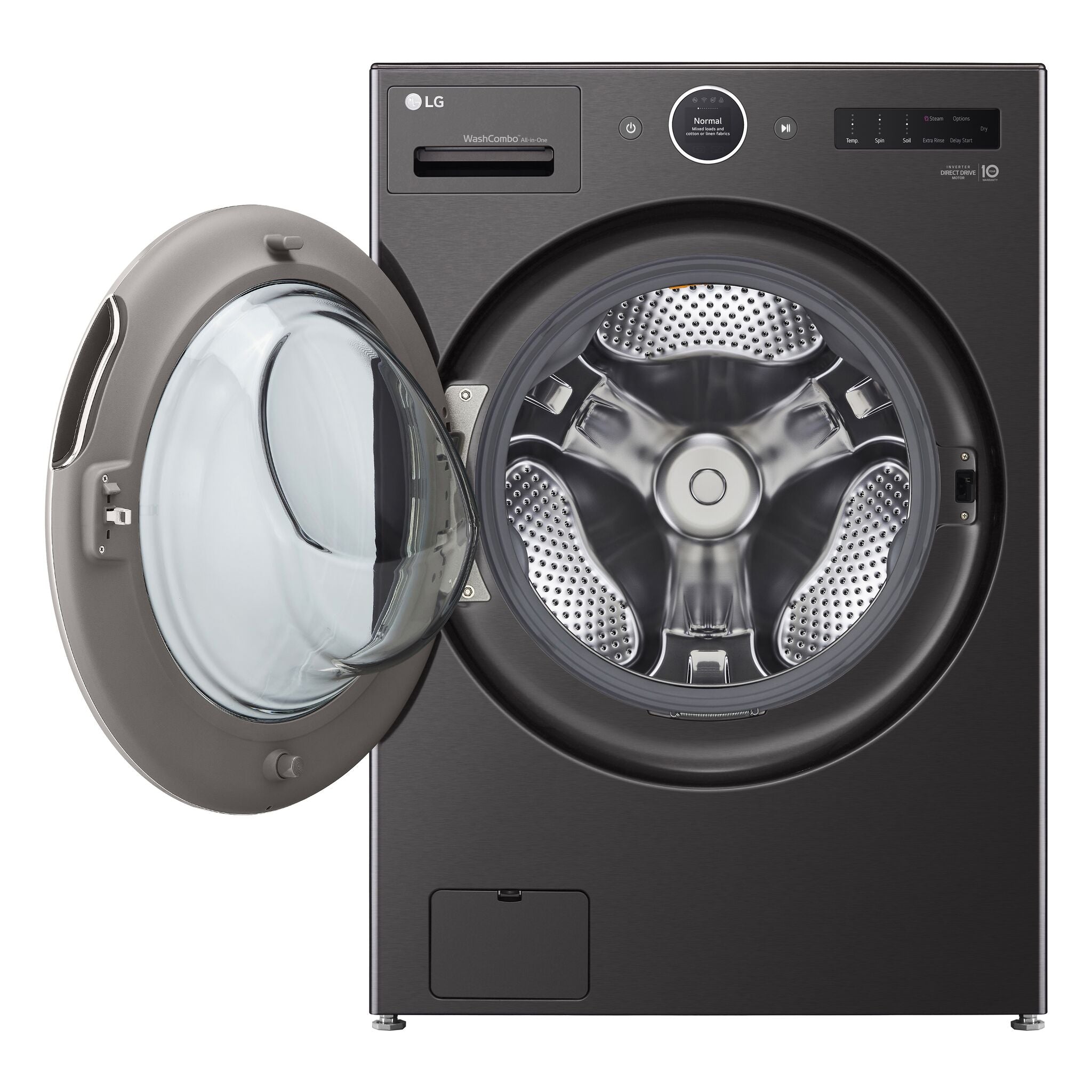 LG WM6998HBA 5.8 cu. ft. Ventless All-in-One Washer Dryer Combo with Inverter HeatPump Technology & Direct Drive Motor - Perfect for Apartments, Small Homes & Laundry Rooms (Black Steel)