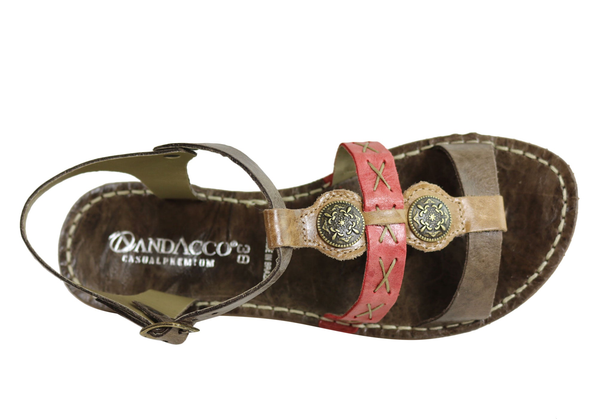 Andacco Madisson Women's Comfort Flat Leather Sandals - Handmade in Brazil - Perfect for Summer, Beach & Casual Outings