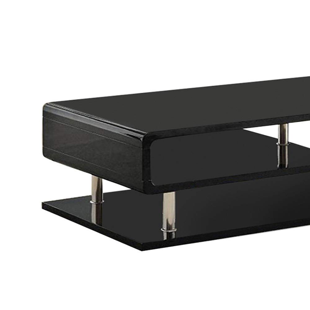 Benzara BM123099 Modern Ninove Contemporary Black Coffee Table - Stylish Living Room Furniture for Home & Office Decor