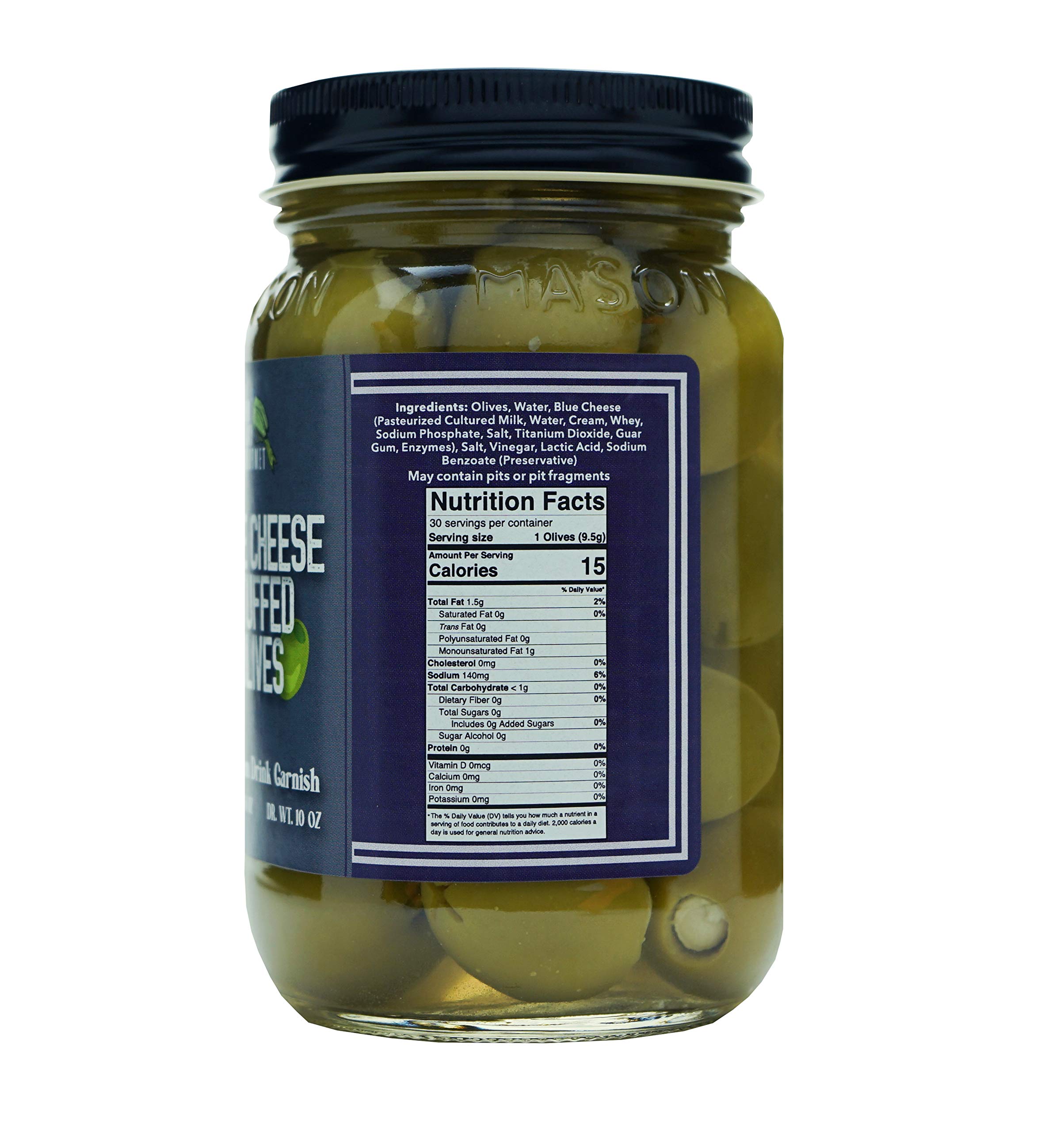 Premium Gourmet Blue Cheese Stuffed Green Olives – All Natural Large Stuffed Olives for Dirty Martinis, Cocktail Garnish & Cheese Boards – 2 x 16oz Jars – Perfect for Parties, Charcuterie & Upscale Entertaining