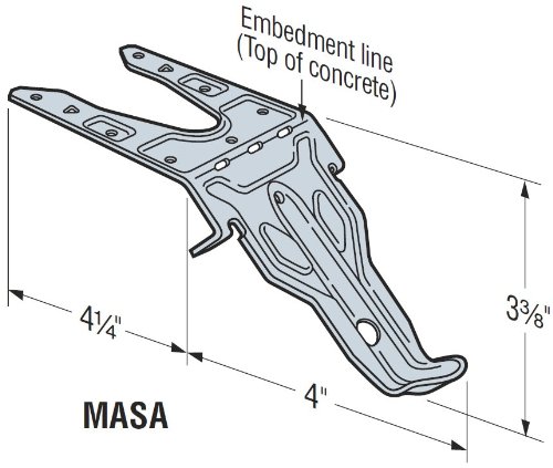 50 Pack Simpson Strong Tie MASAZ 16-Gauge Mudsill Anchor with Z-Max Finish - Heavy Duty Construction Anchors for Wood Framing, Deck Building & Foundation Projects