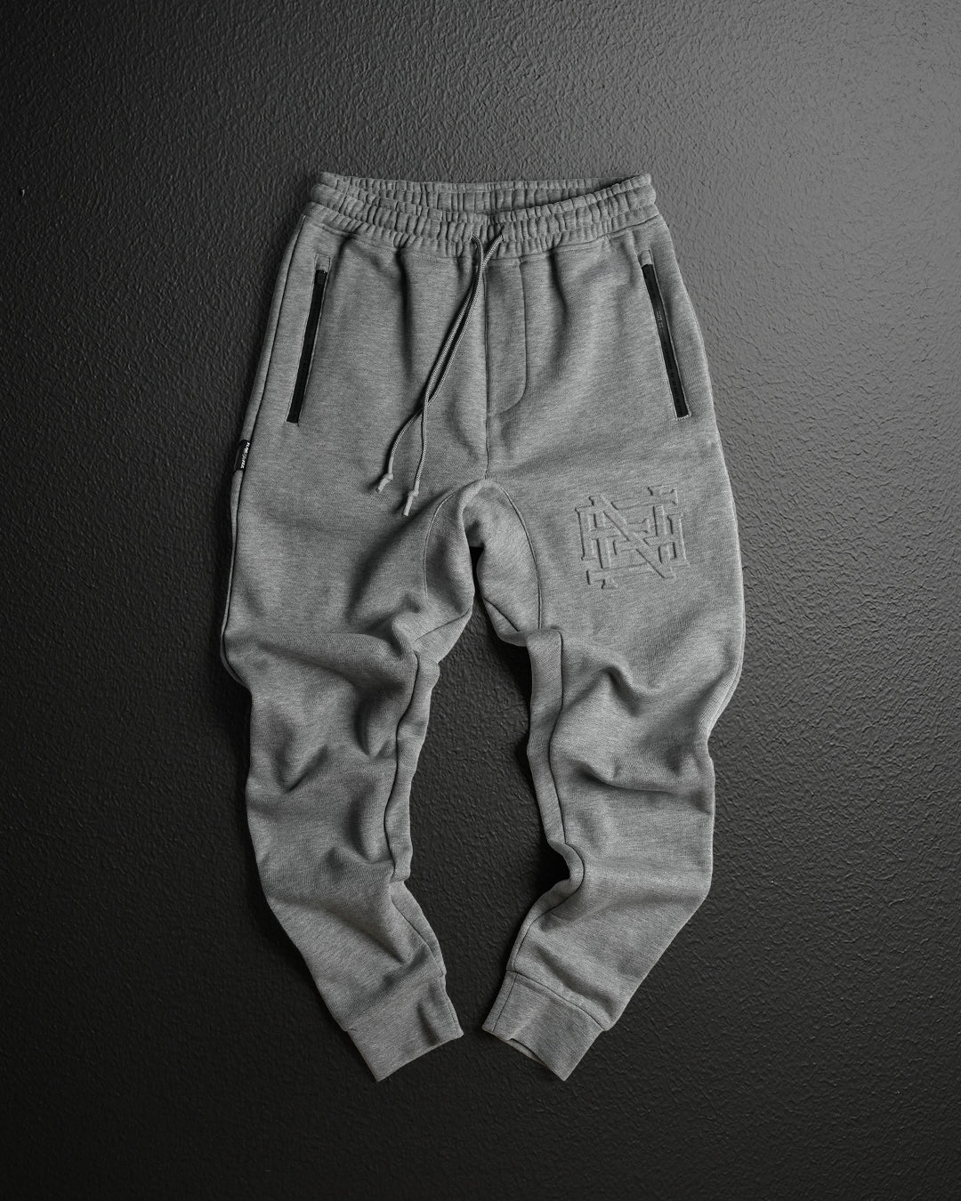 Premium Embroidered Fitted Jogger Pants for Men & Women - Soft Grey Cotton Lounge Pants for Gym, Yoga, Running & Casual Wear