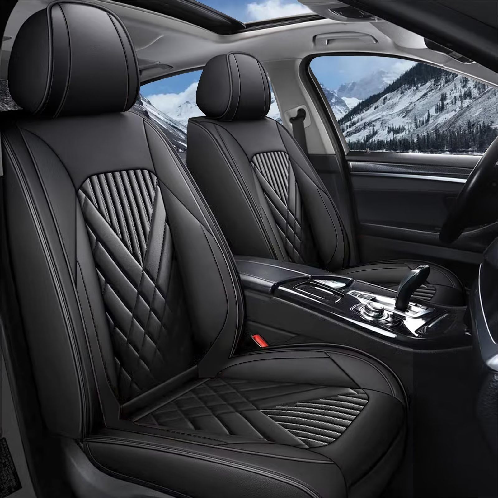 TTX LIGHTING Full Set Car Seat Covers - Waterproof Faux Leather Seat Protectors for Subaru Impreza 2012-2023 (5-Piece, Airbag Compatible, Black) | Perfect for Daily Commuting, Road Trips & Protecting Your Car Interior
