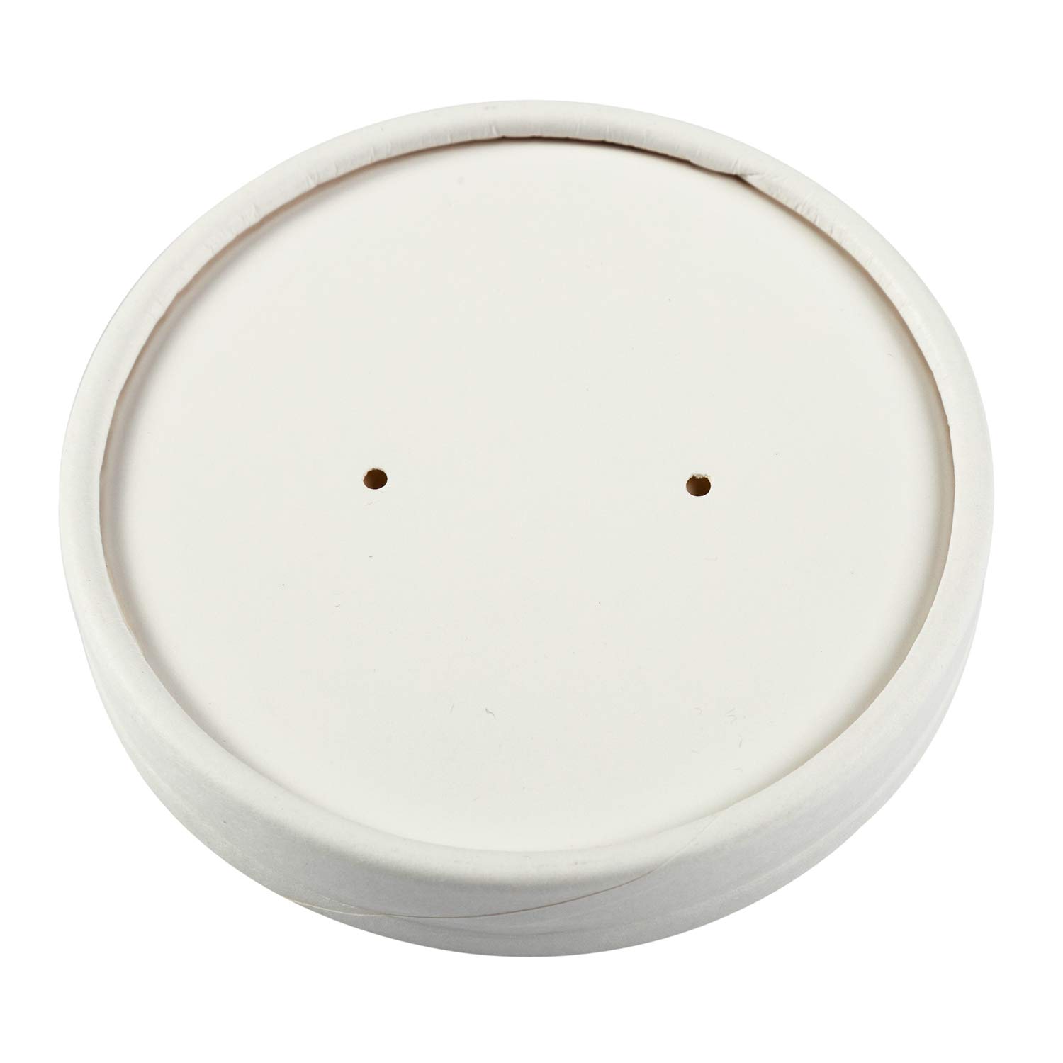 Royal 8oz & 12oz White Vented Paper Food Container Lids - 500 Count Bulk Pack for Takeout, Catering & Food Storage
