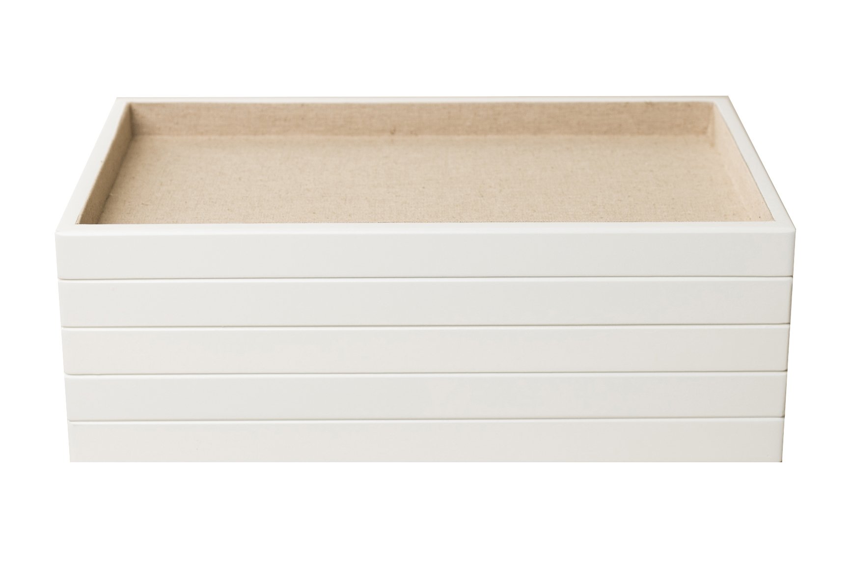 Stackable White Honeycomb Tray Set - 5 Piece Kitchen Organizer for Countertop, Pantry & Dining Table Decor | Perfect for Serving Snacks, Fruits & Desserts