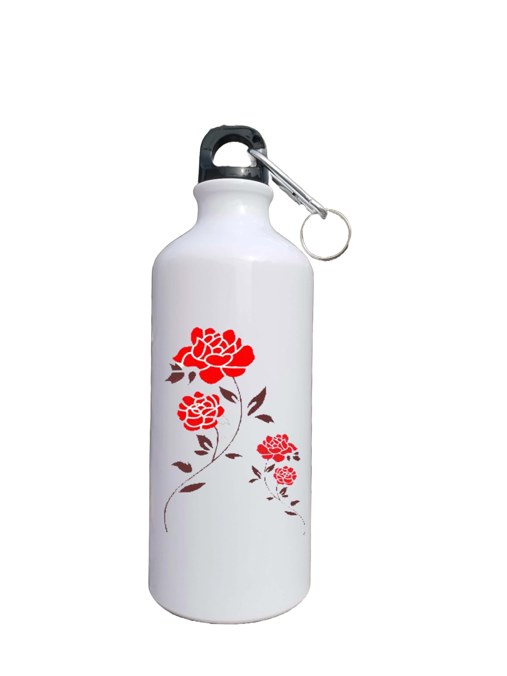 Printed Flower Water Bottle - Insulated Cold Water Bottle, Gift-Ready Design for Outdoor, Gym, and Office Use