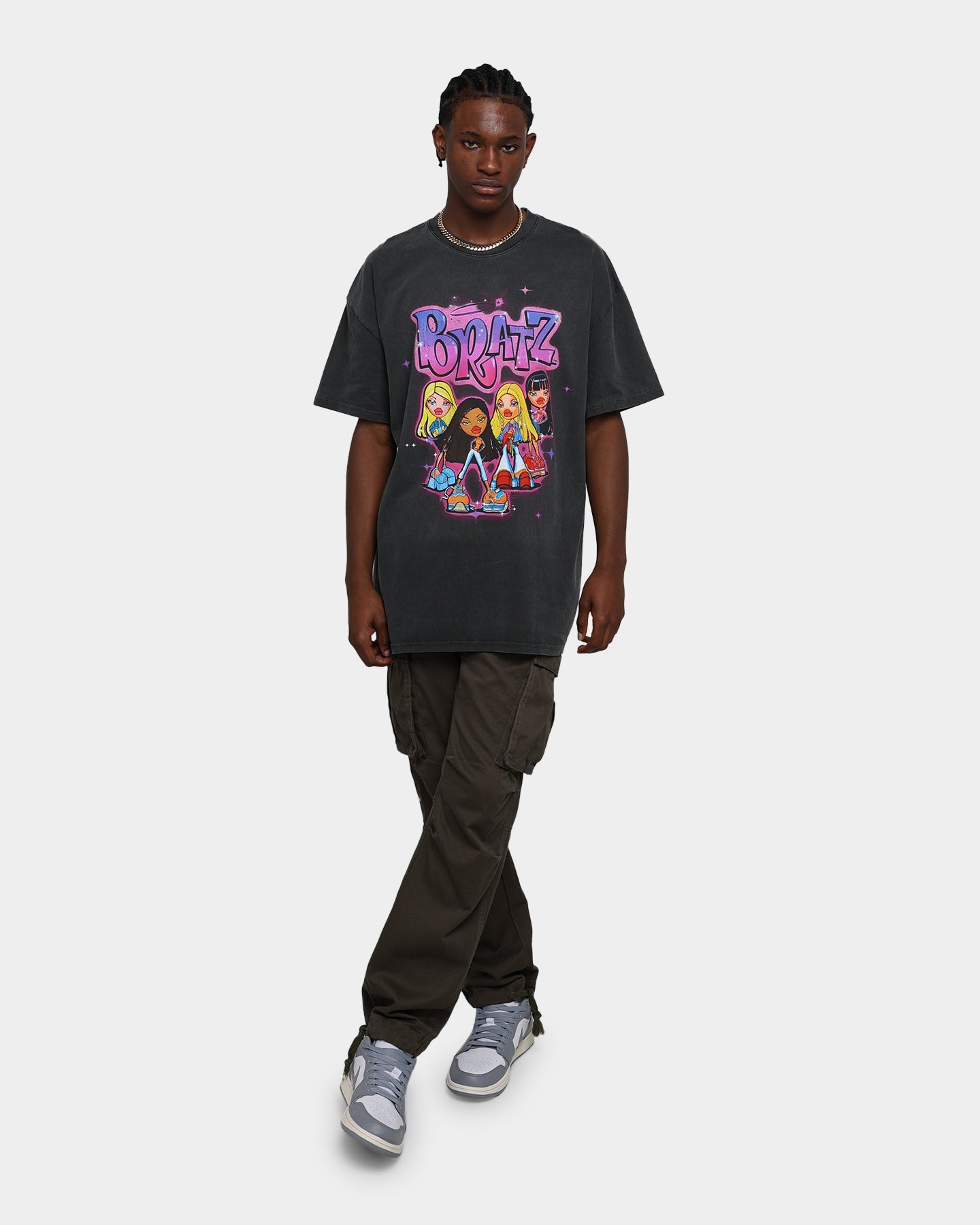 Bratz Logo Vintage Heavyweight T-Shirt - Black Wash | American Thrift X Bratz Collectible Tee | Perfect for 90s Nostalgia & Streetwear Fashion