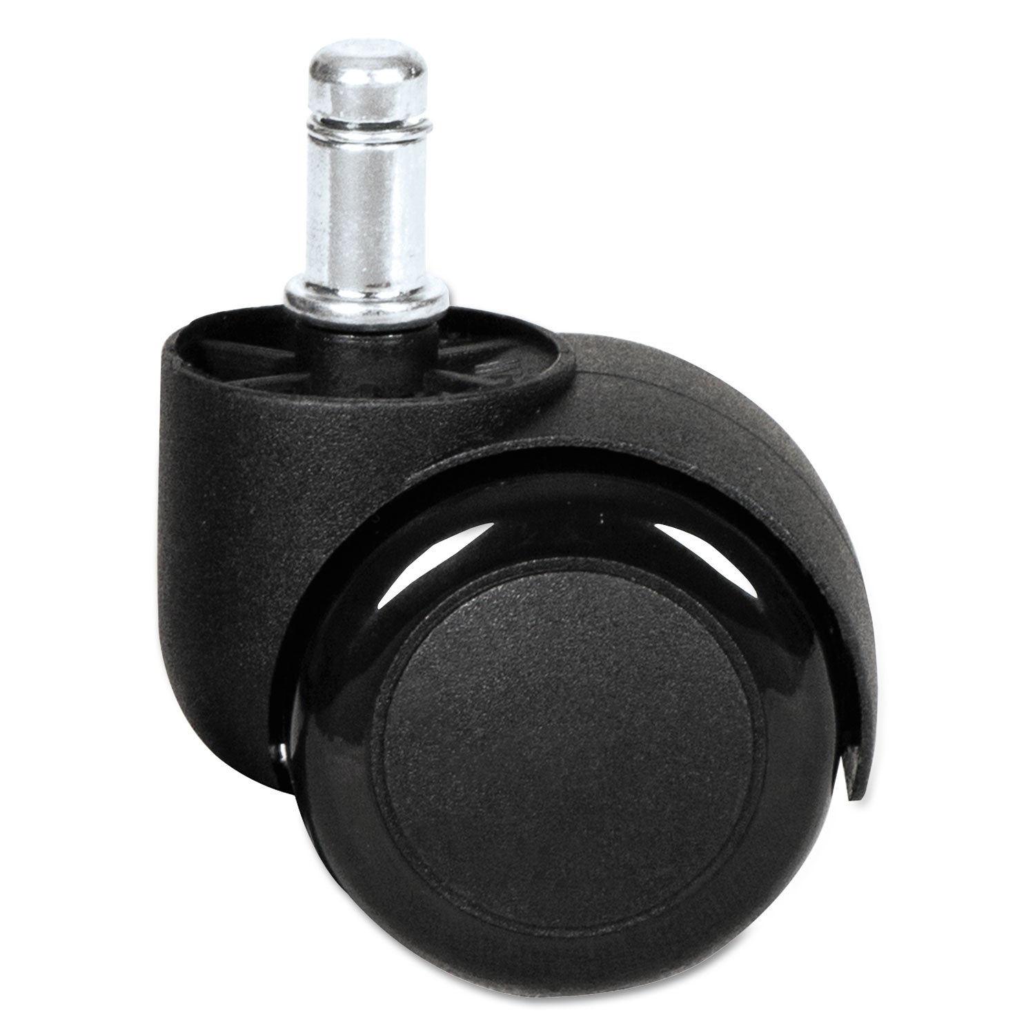 Alera® Dual Wheel Hooded Casters with Grip Ring Type B Stem - 2 Soft Nylon Wheels, Black (5-Pack) - Heavy-Duty Office Chair Casters for Smooth Rolling on Hardwood Floors and Carpets