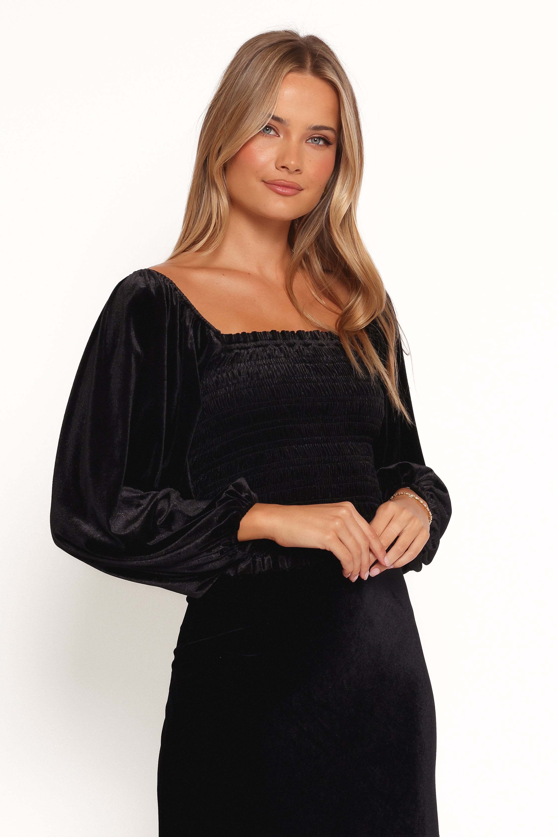 Luxury Fallen Velvet Top for Women - Soft & Elegant Black Blouse for Parties, Dates & Evening Events