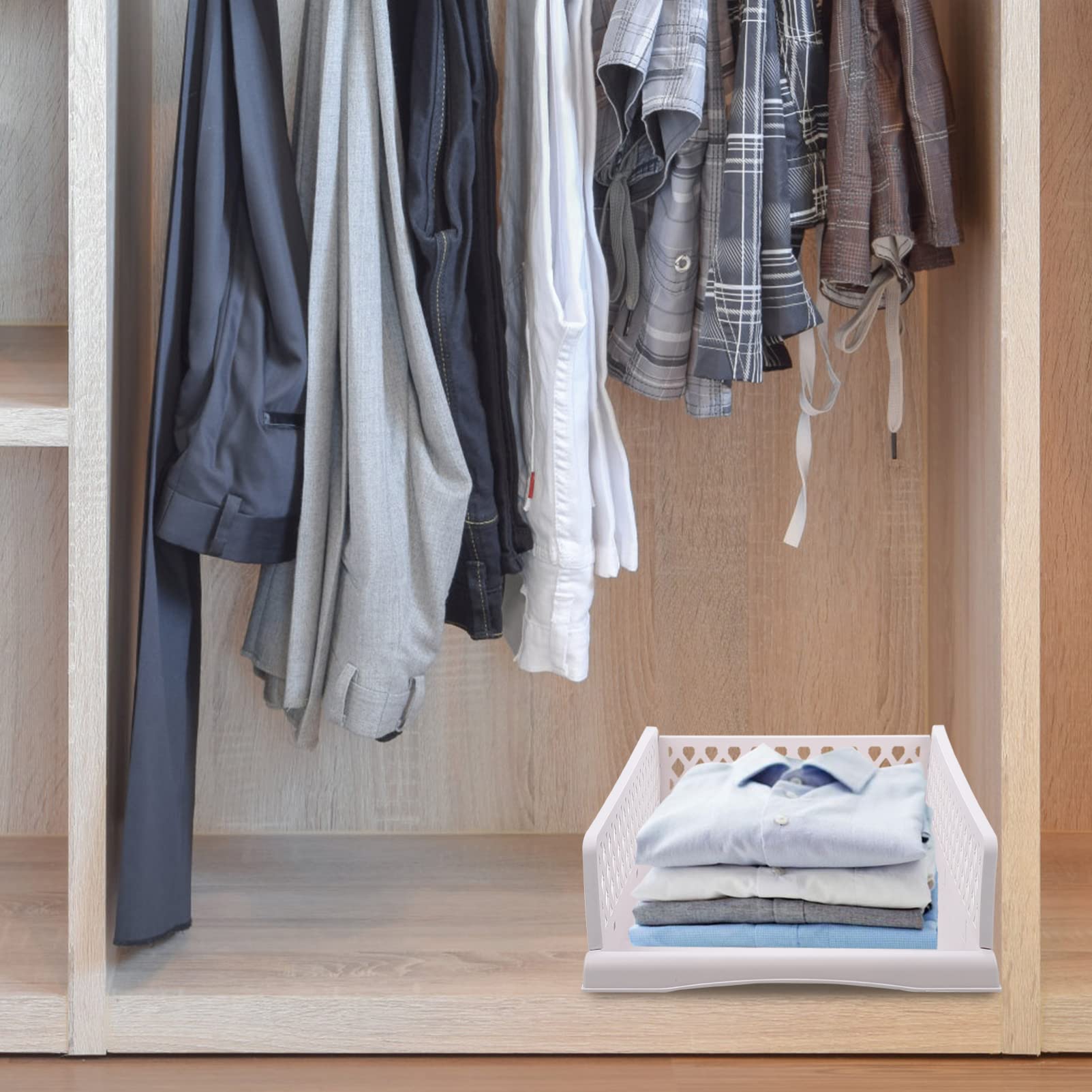 Stackable Clothes Storage Box & Organizer Bins - Space Saving Closet Cabinet Drawer Shelf Organizer for Wardrobe, Bedroom & Laundry Room Storage Solutions | Perfect for Home Organization & Small Space Living