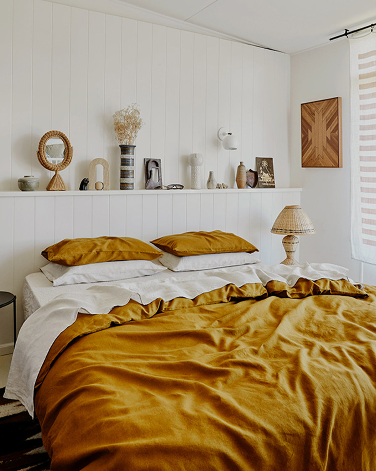 100% French Flax Linen Bedding Set with Turmeric Dye | Organic & Breathable | Perfect for Eco-Friendly Home & Luxury Bedroom Decor