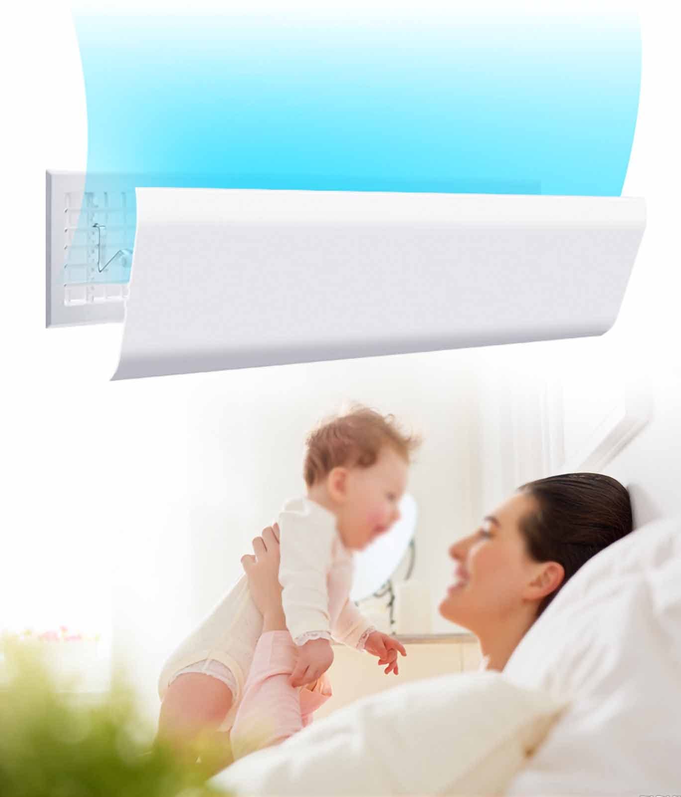 Adjustable Side Wall Air Conditioner Deflector - 90x20cm Universal AC Vent Deflector for Better Cooling & Heating Airflow, Anti-Condensation Design - Perfect for Bedrooms, Offices, and Homes