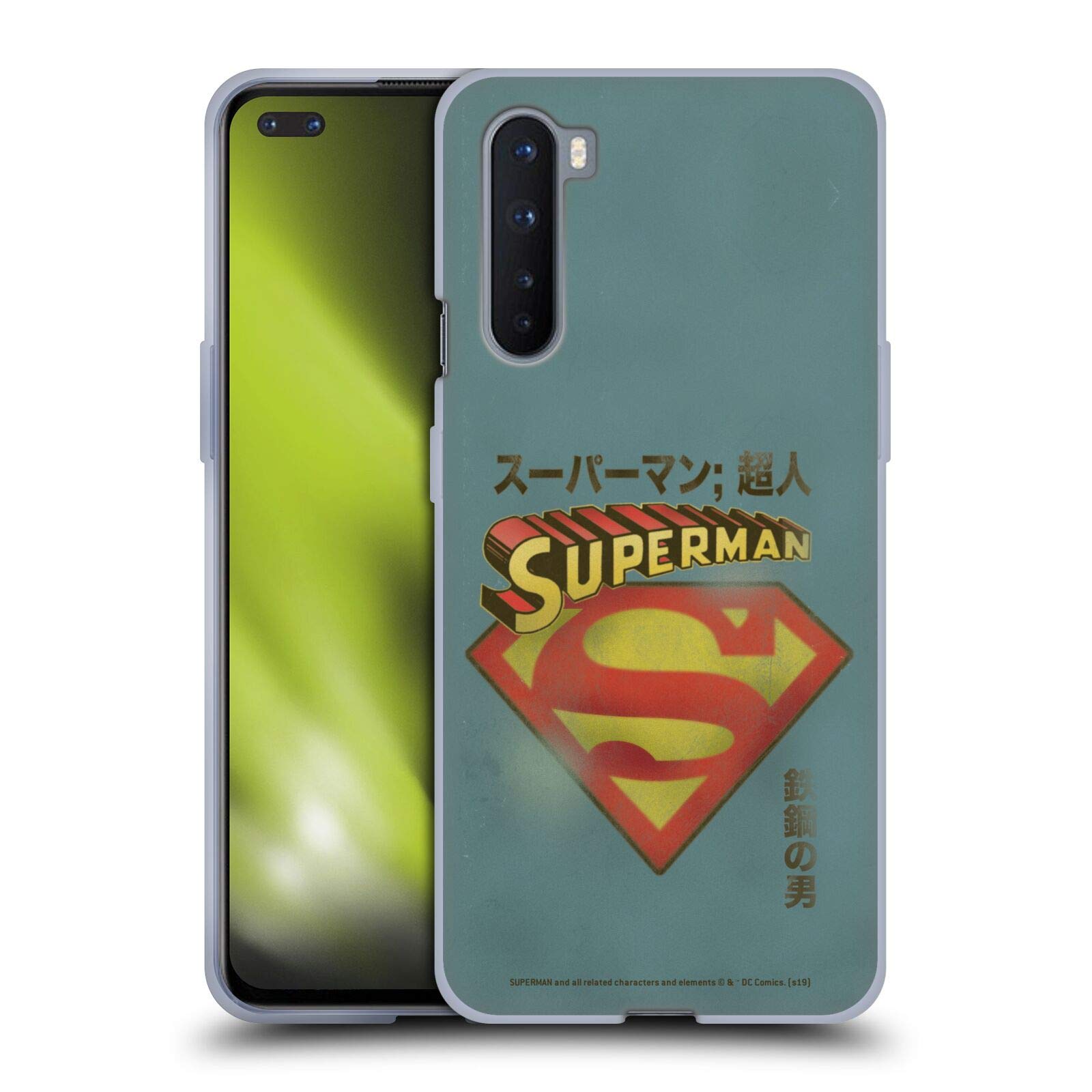 Head Case Designs Officially Licensed Superman DC Comics Japanese Logo Vintage Fashion Soft Gel Case for OnePlus Nord 5G - Perfect for Daily Use & Superhero Fans