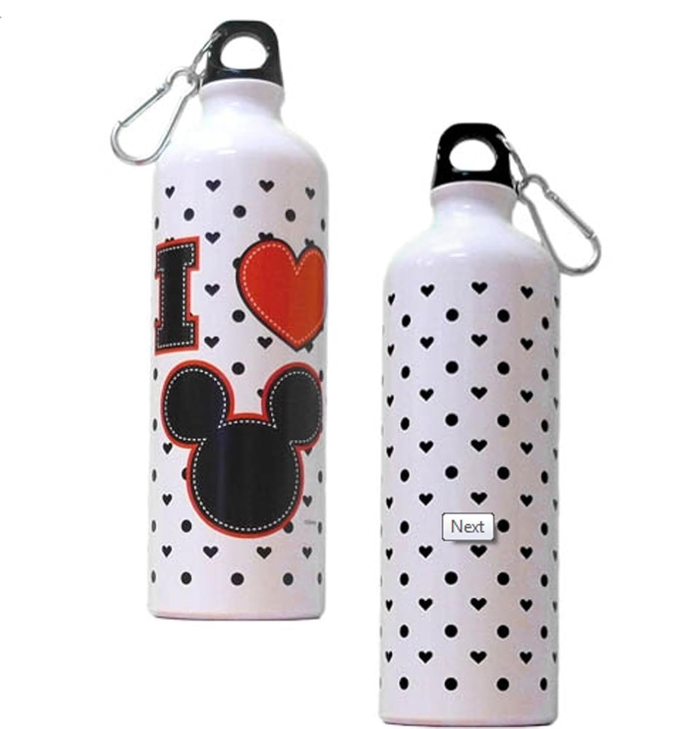 Disney Mickey Mouse Heart-Shaped Aluminum Water Bottle - 20oz Insulated Stainless Steel Thermos for Kids & Adults - Perfect for School, Gym, Hiking & Outdoor Activities