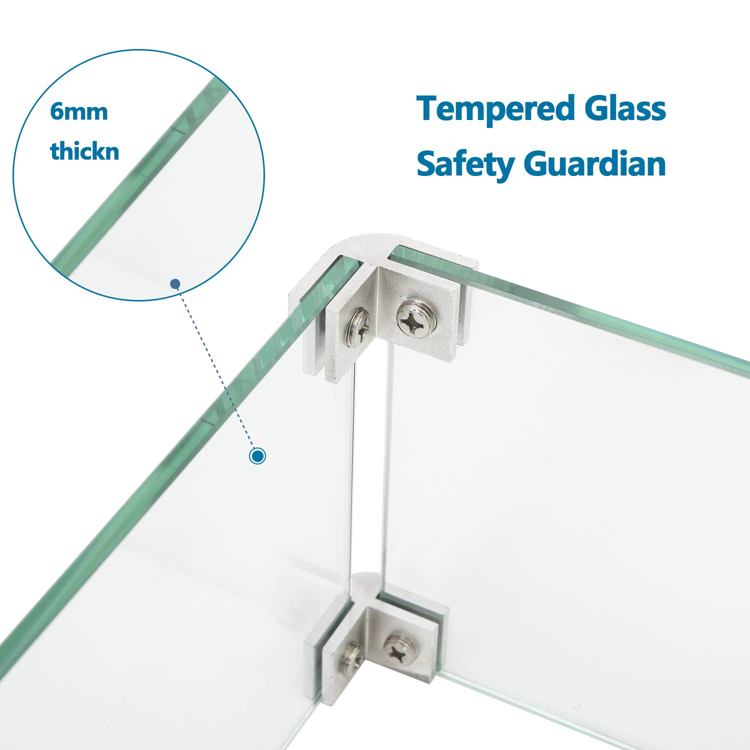 Premium Tempered Glass Wind Guard for Fire Pit - 21.5