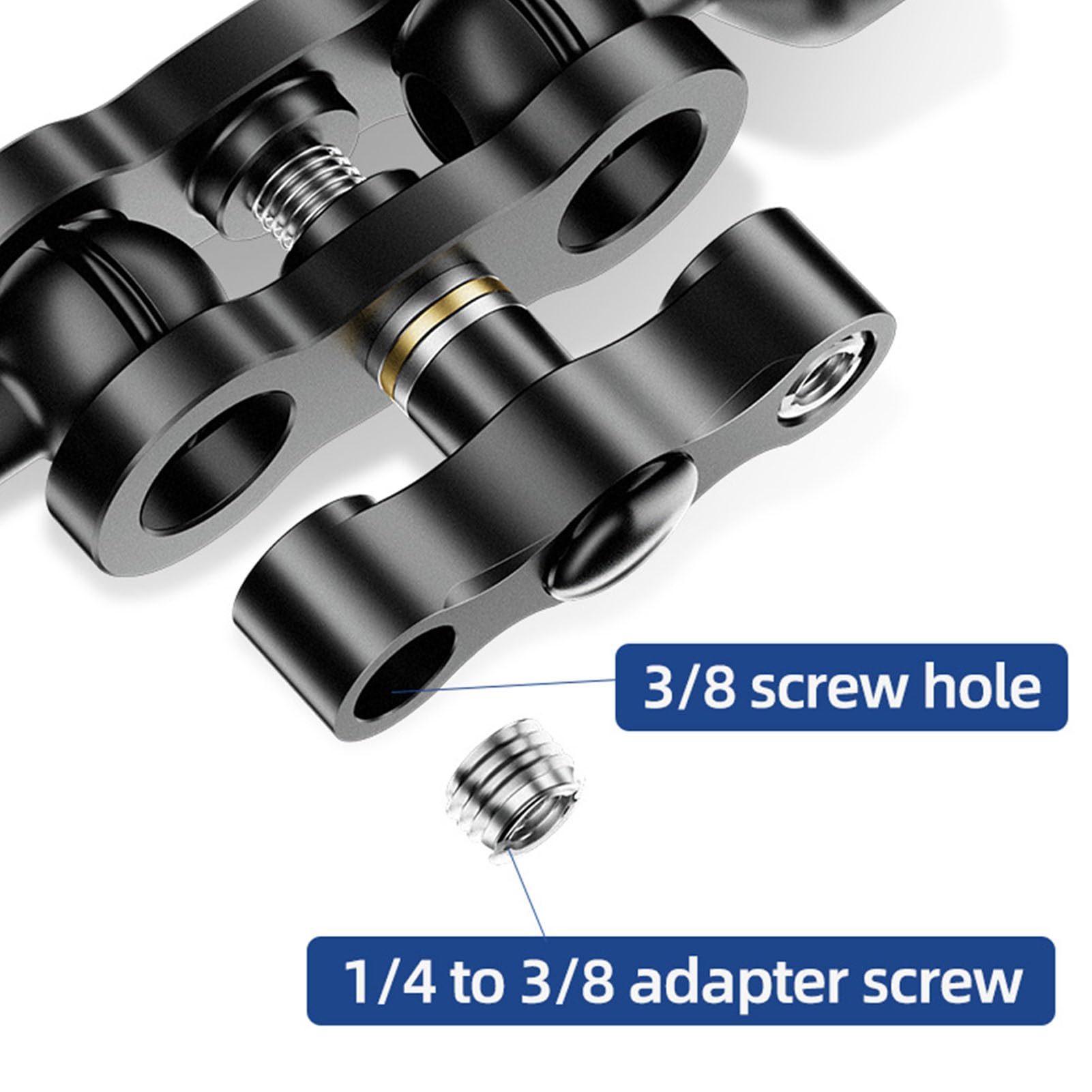 360° Rotatable Dual Ball Head Camera Clamp Mount - 1/4