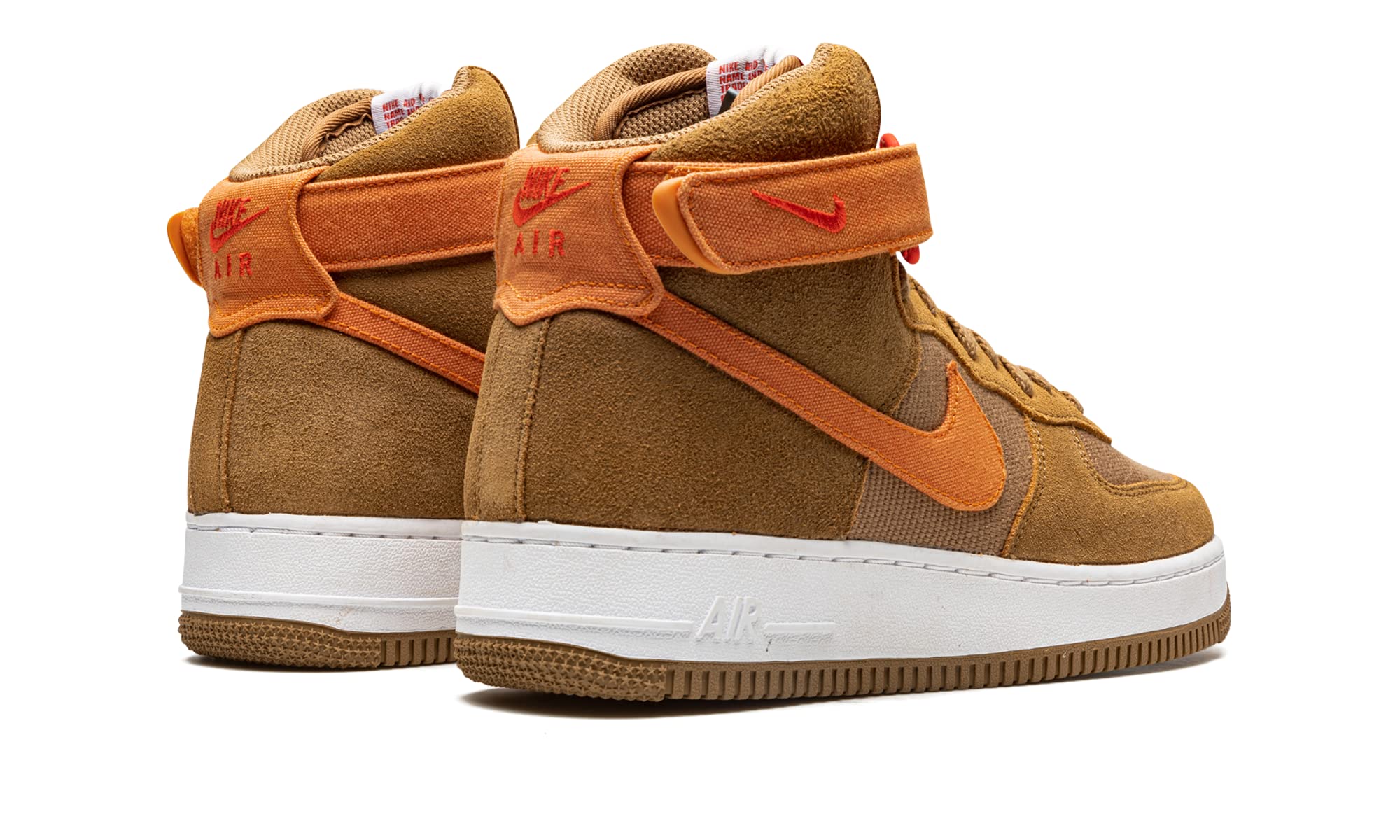 Nike Men's AIR Force 1 '07 Basketball Shoes - Dark Driftwood/Hot Curry/White - Size 10 | Classic Sneakers for Basketball, Streetwear & Casual Wear