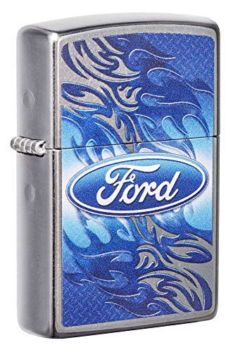 Street Chrome Blue Flame Script in Oval Logo