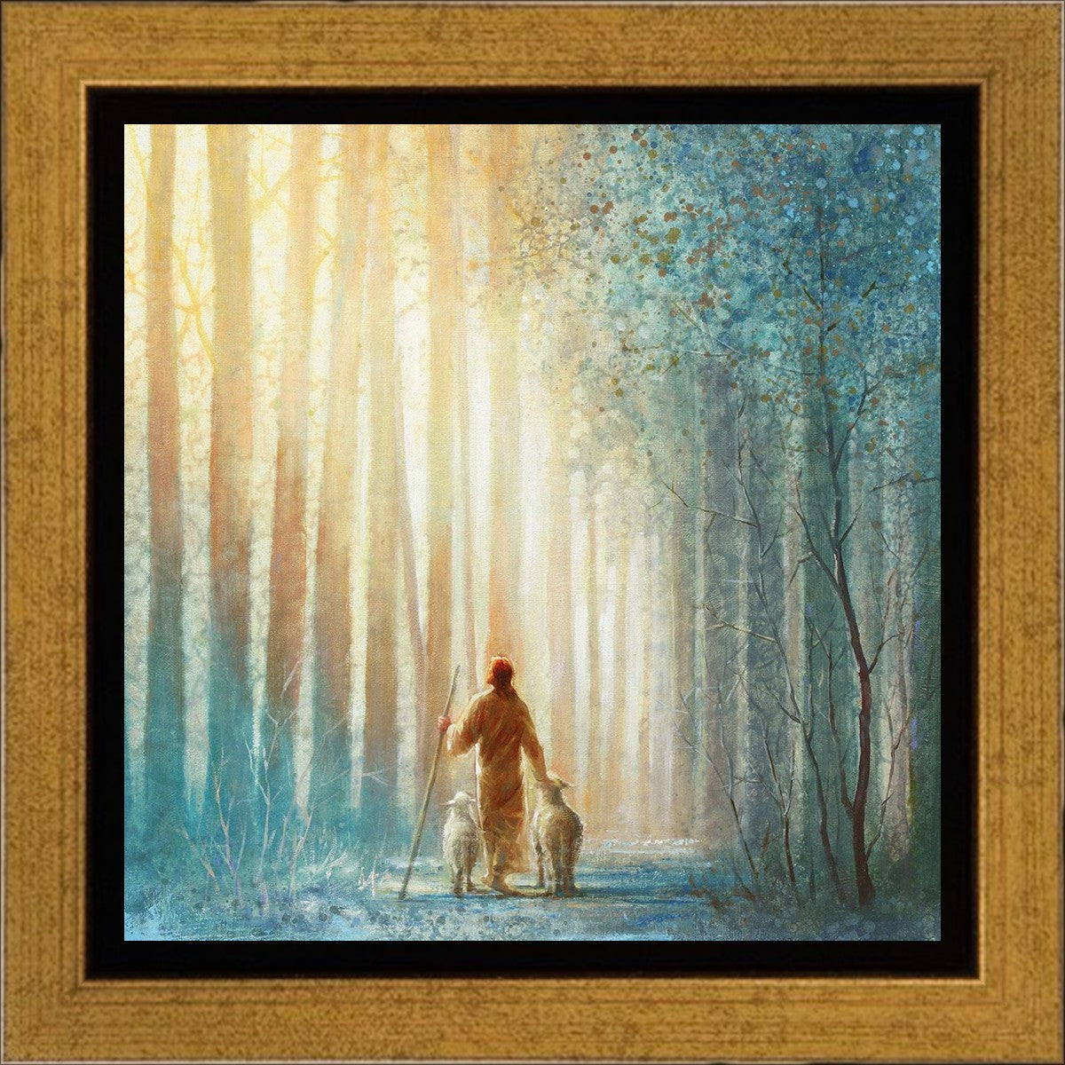 He Leadeth Me Inspirational Christian Canvas Wall Art - Gallery Wrap Ready-to-Hang Bible Verse Home Decor for Living Room, Bedroom & Office