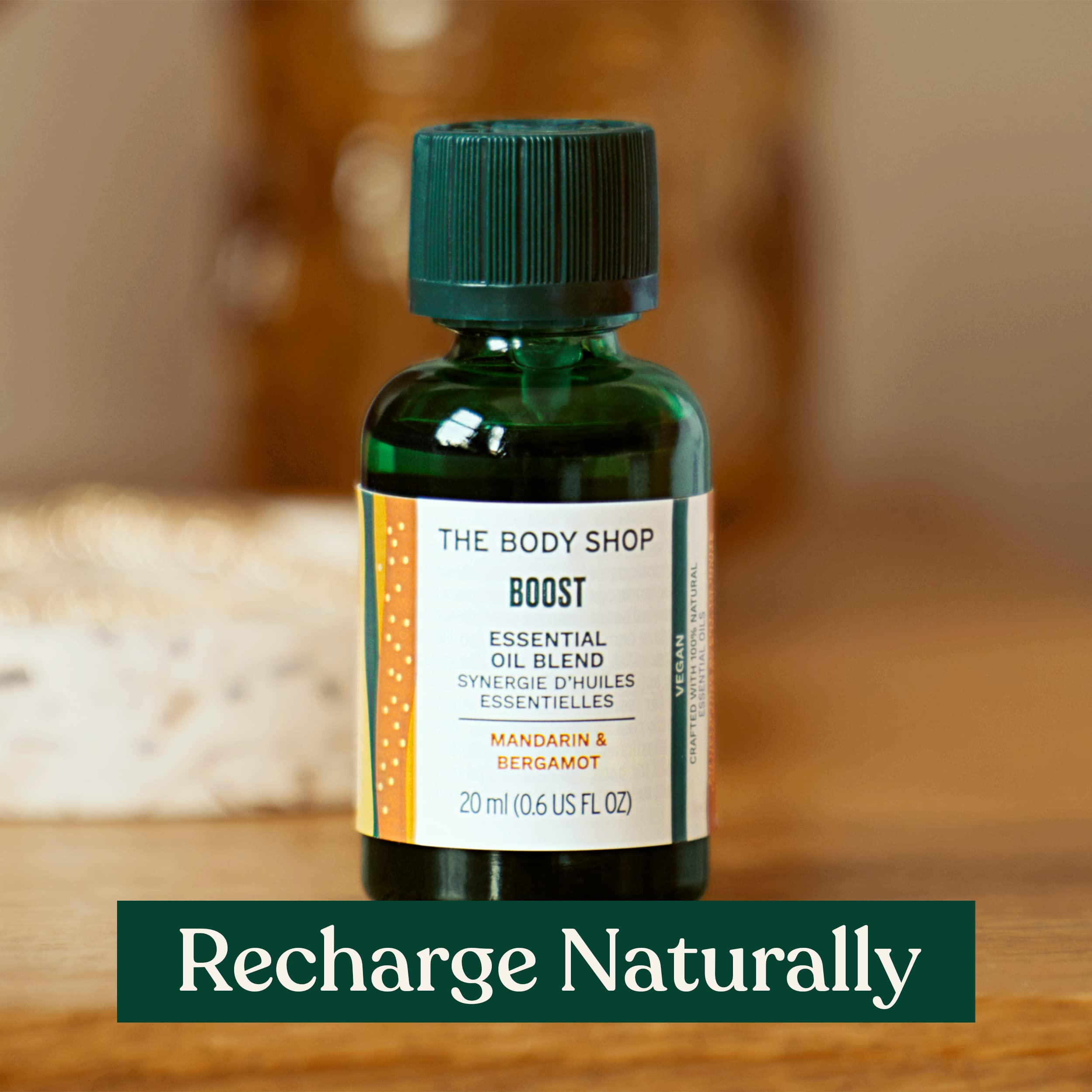 The Body Shop Boost Essential Oil Blend 20ml - 100% Pure Aromatherapy Oil for Relaxation & Stress Relief - Perfect for Diffusers, Massage & Home Spa