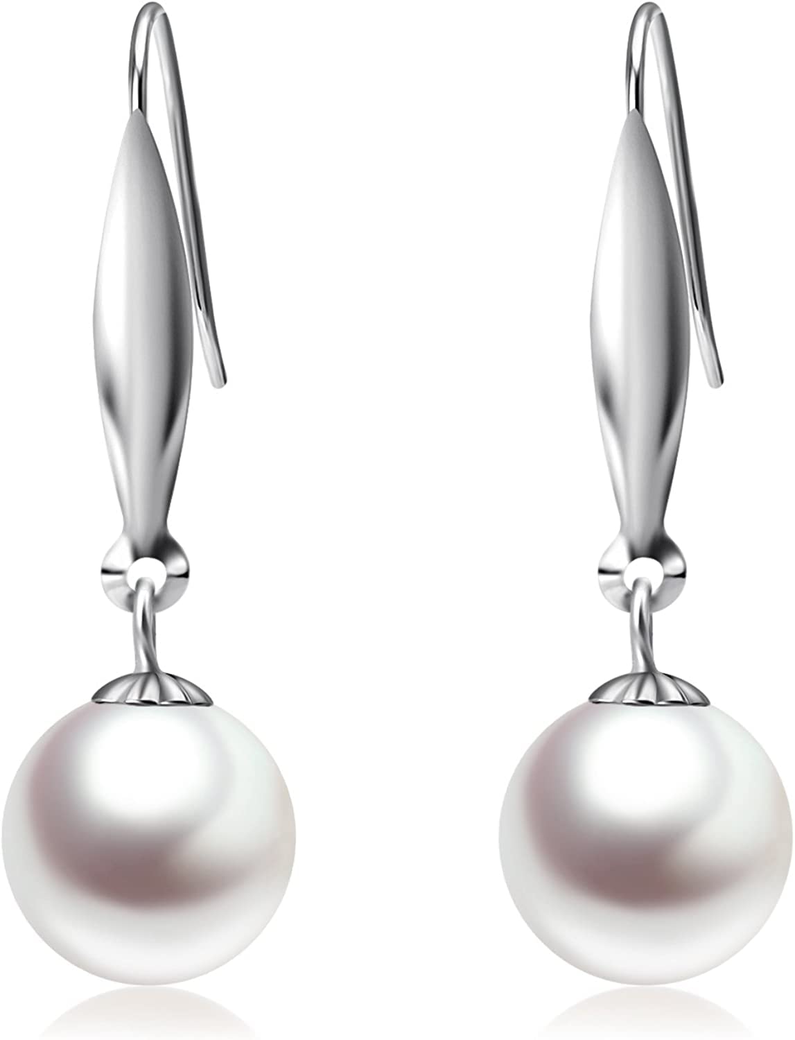 18K Gold Freshwater Pearl Dangle Earrings for Women - Elegant Pearl Jewelry Gift for Wedding, Anniversary & Special Occasions