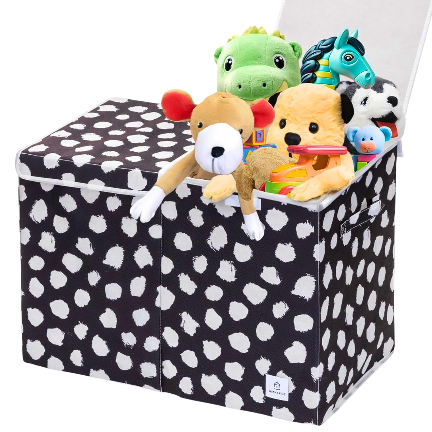 Kids Toy Storage Chest - Large Black Toy Box with Detachable Organizer & Flip-Top Lid for Boys & Girls | Nursery, Playroom & Bedroom Organization