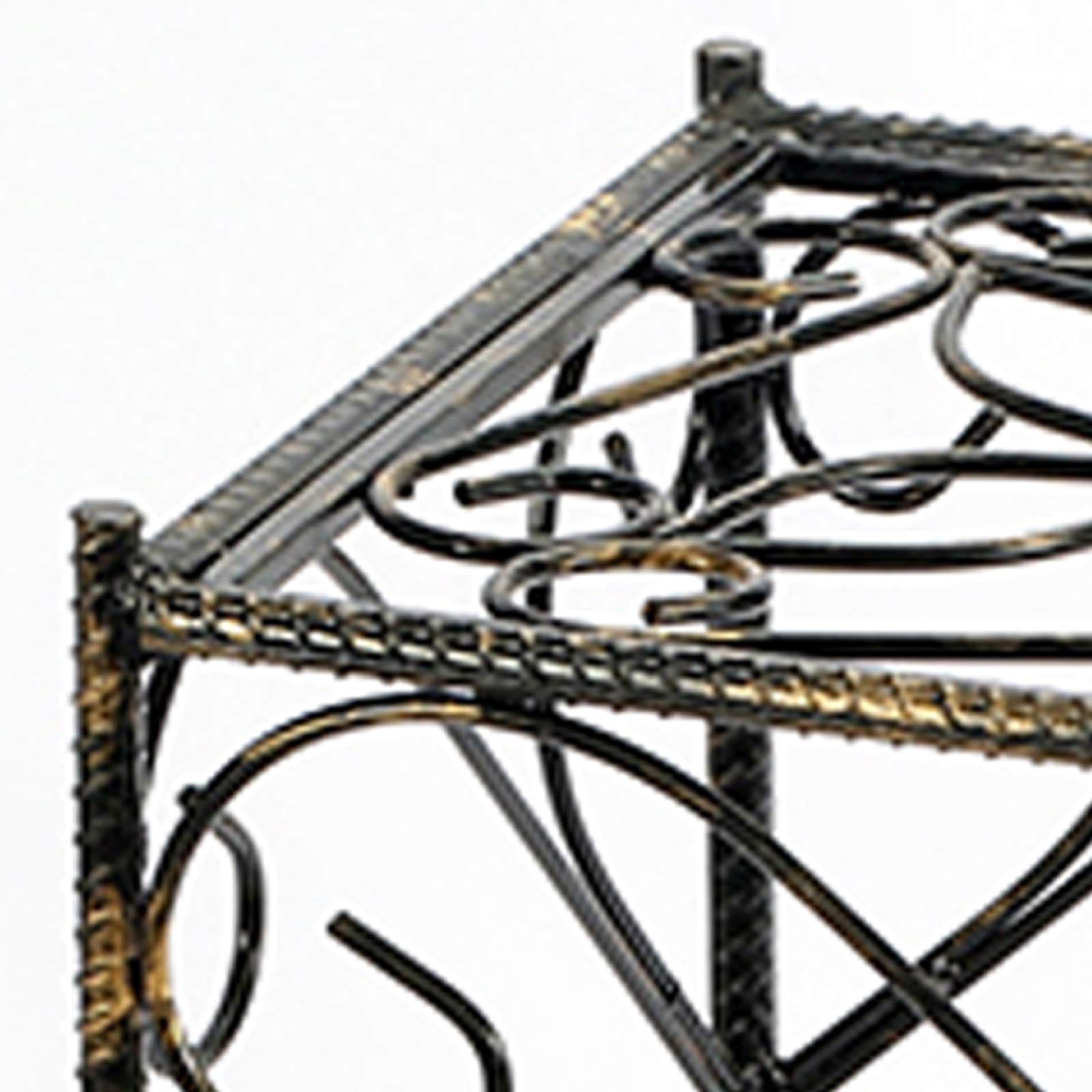 Benjara BM216725 Large Black Scrolled Metal Frame Plant Stand with Square Top - Perfect for Indoor/Outdoor Home Decor, Garden, Patio & Living Room
