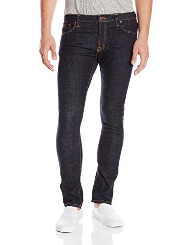 Nudie Jeans Men's Tube Tom Straight Fit Denim Jeans in Rinsed Twill - Classic Casual Wear for Everyday Outfits & Street Style