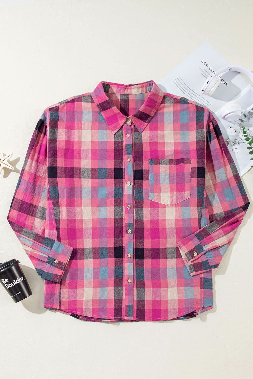 Stylish Plus Size Checkered Shirt for Women - Flannel Button Down Top for Casual Outfits & Layering | Office, Date Night & Weekend Wear