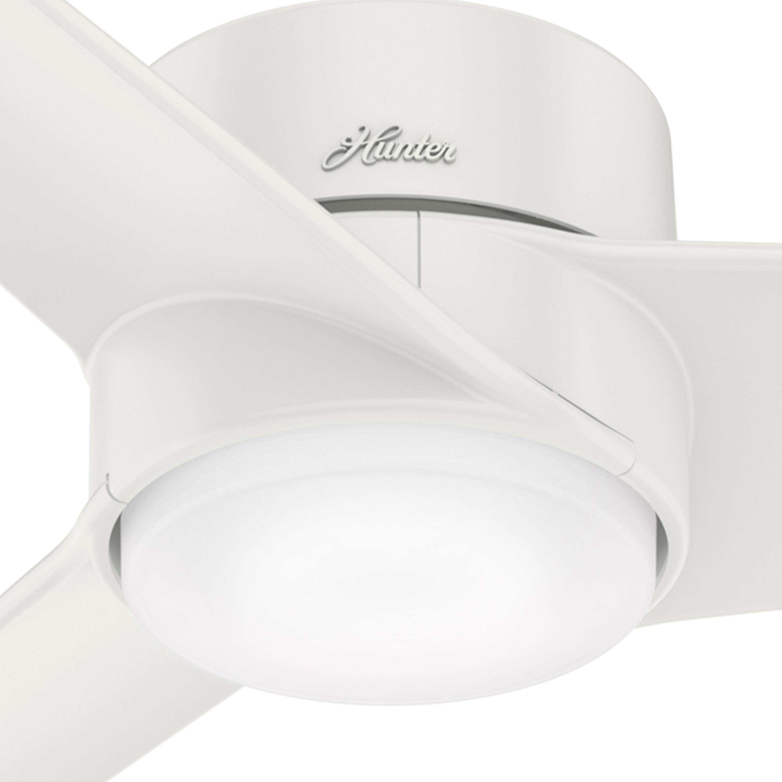 Hunter Fan 54 Inch Fresh White Outdoor Ceiling Fan with LED Light Kit - Energy Efficient, Weather Resistant - Perfect for Patio, Deck, and Covered Porch (Renewed)