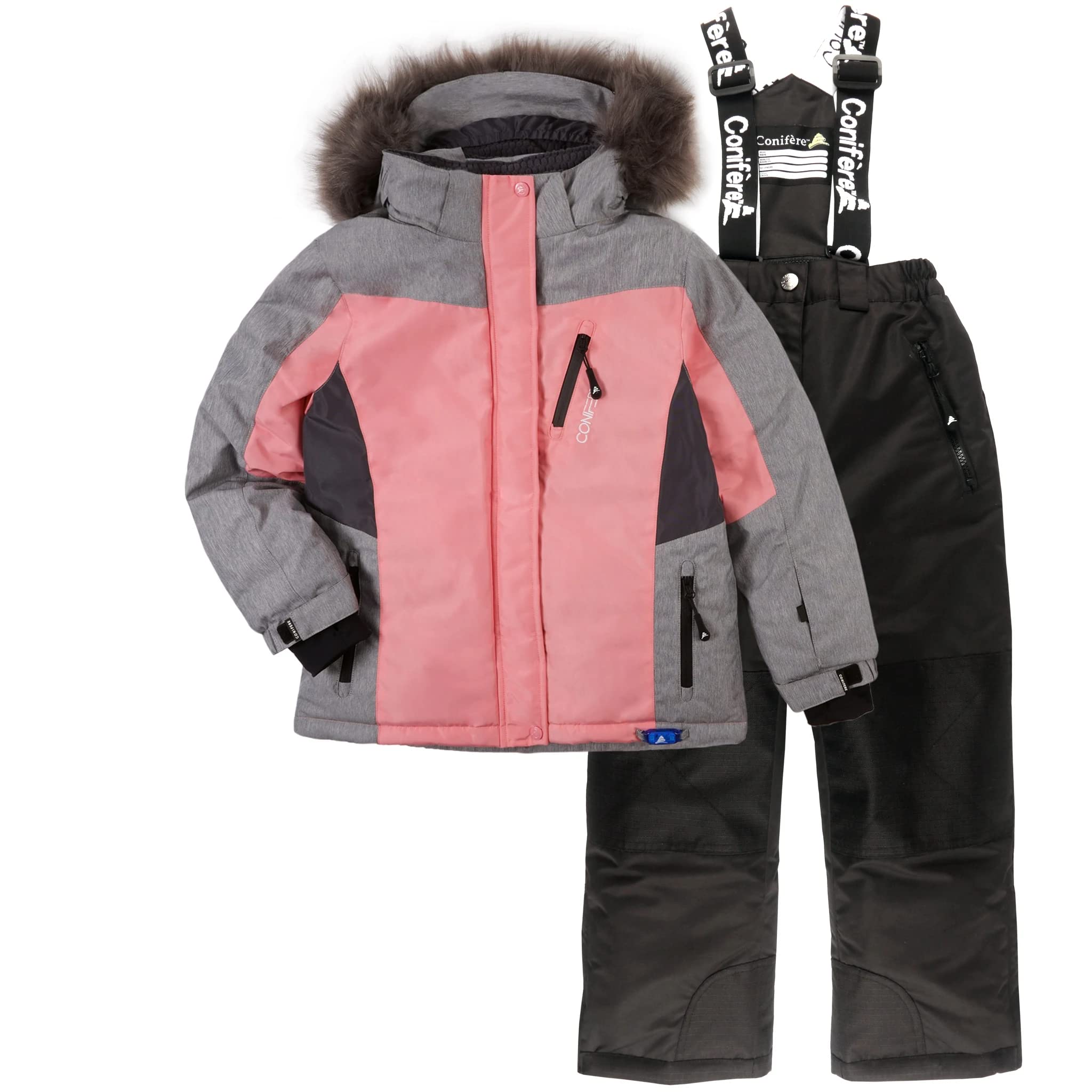 CONIFÈRE Flossy Bloom Girls Snowsuit Set - Waterproof Winter Coat & Snow Pants for Toddler Girls - Warm Insulated Outerwear for Snow Play, Skiing & Outdoor Activities