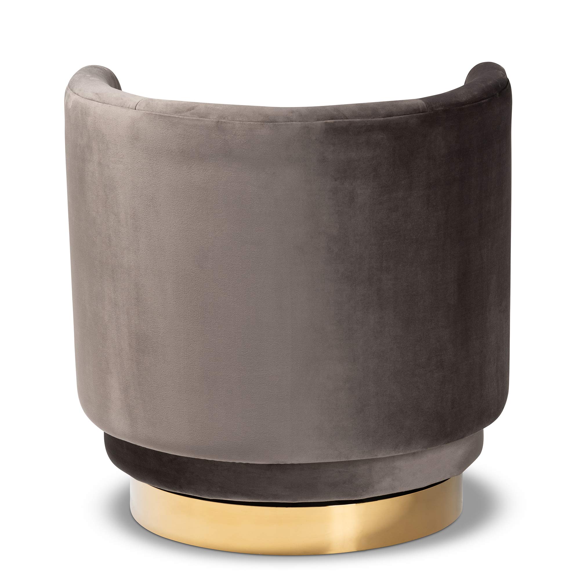 Baxton Studio Modern Accent Chairs - Grey & Gold Upholstered Dining Room Chairs for Home Office, Living Room & Bedroom Decor