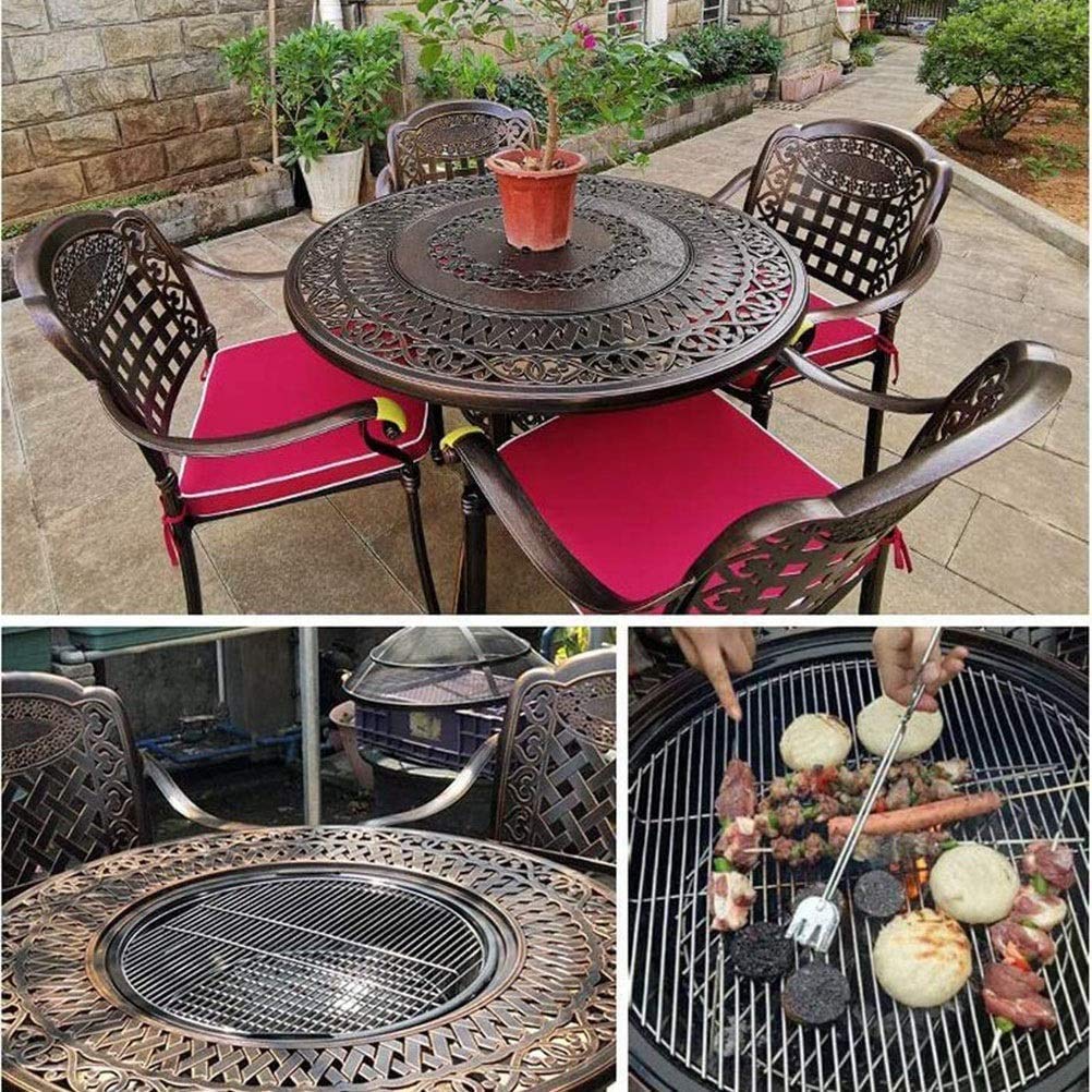 Premium Outdoor Fire Pit with BBQ Grill & Coffee Table - Multi-Functional Garden Fireplace for Patio, Deck, Backyard (Brazier, Ice Bucket & Dining Surface) | Perfect for Camping, Picnics & Outdoor Entertaining